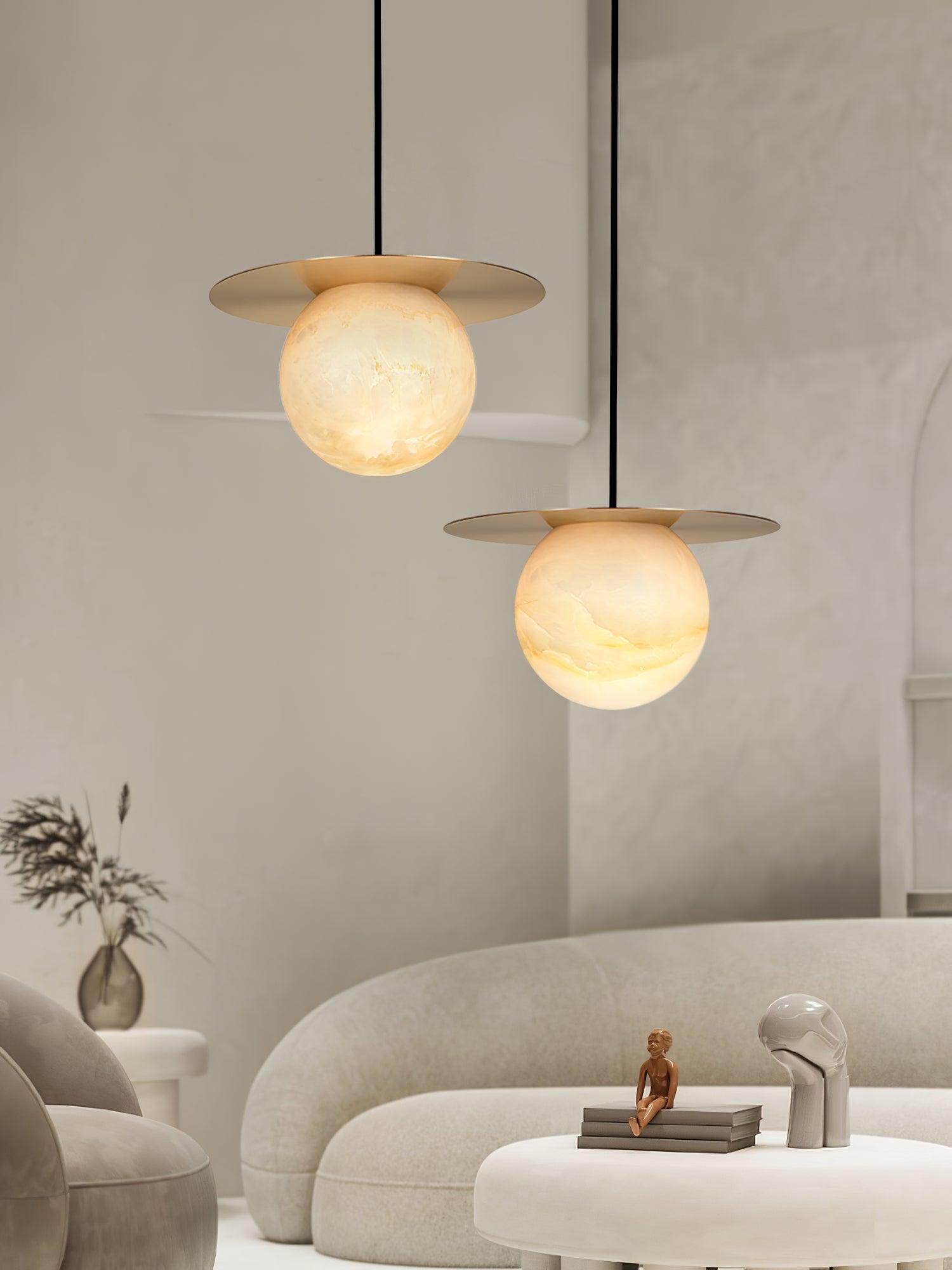Nyvelyra Sphere Alabaster Pendant Light - Letslighting