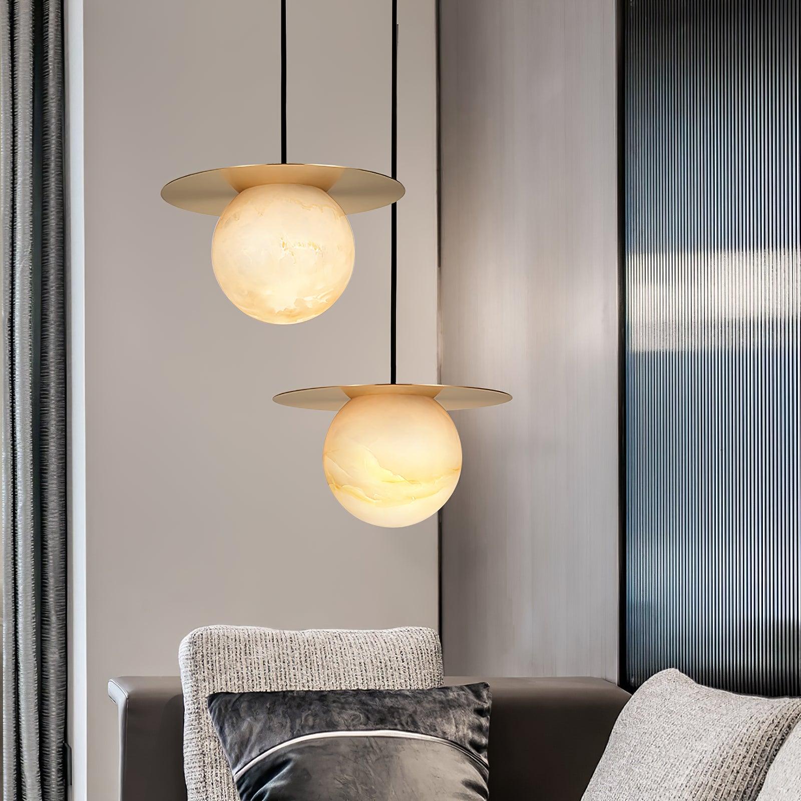 Nyvelyra Sphere Alabaster Pendant Light - Letslighting