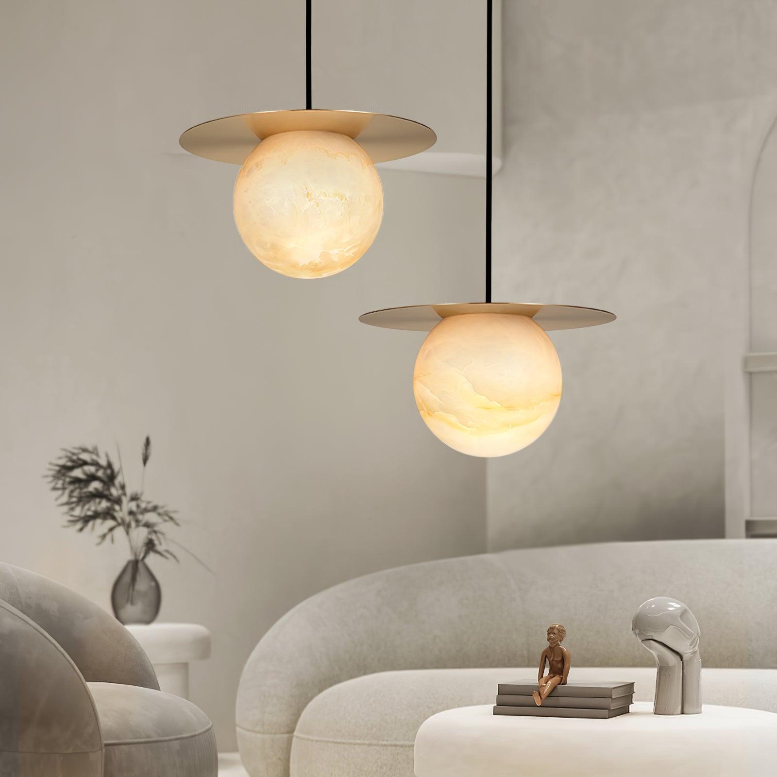 Nyvelyra Sphere Alabaster Pendant Light - Letslighting