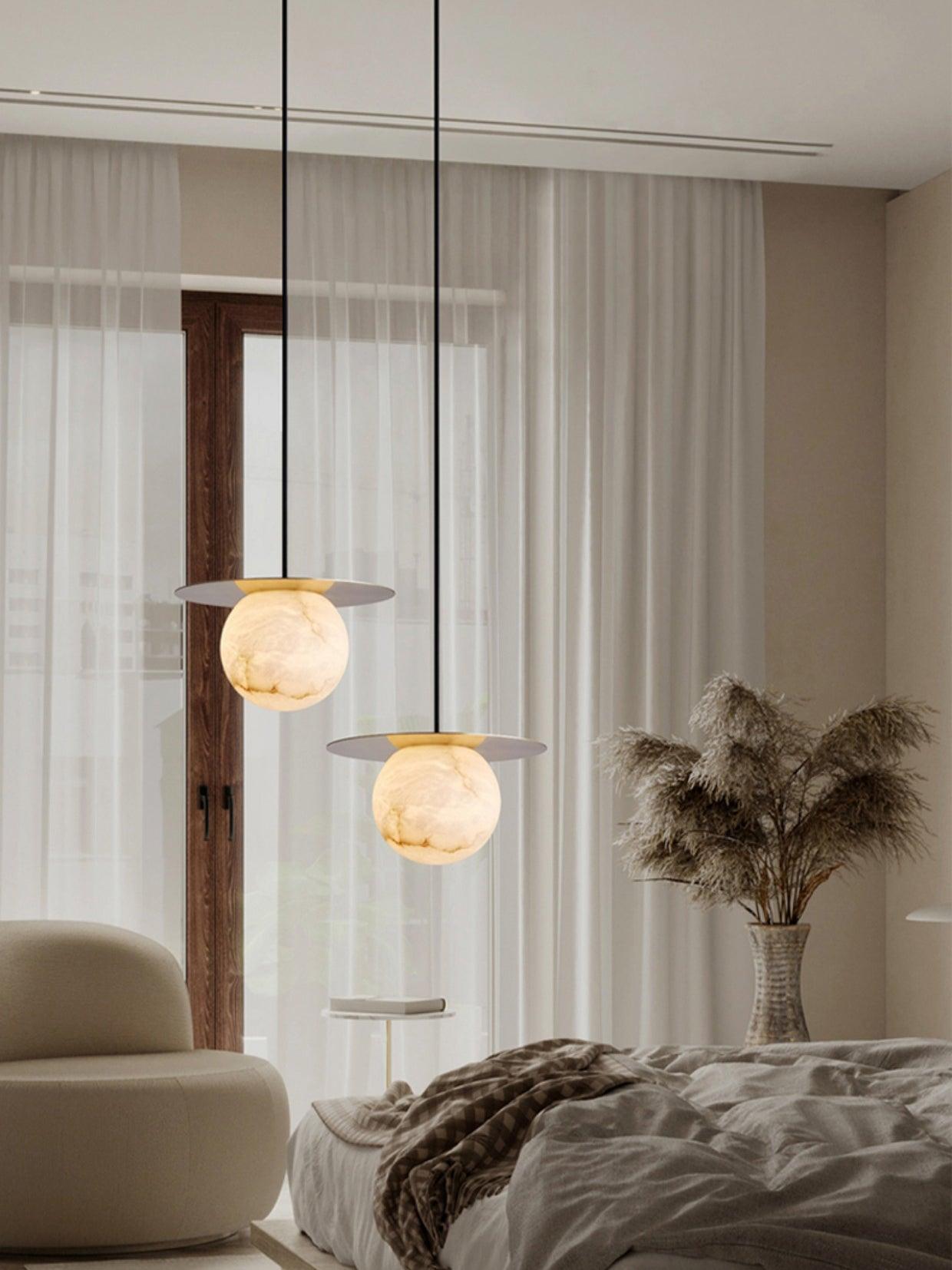 Nyvelyra Sphere Alabaster Pendant Light - Letslighting