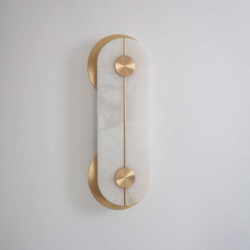 Auriel Modern Minimalist Brass Alabaster Wall Lamp - Lamp Copper