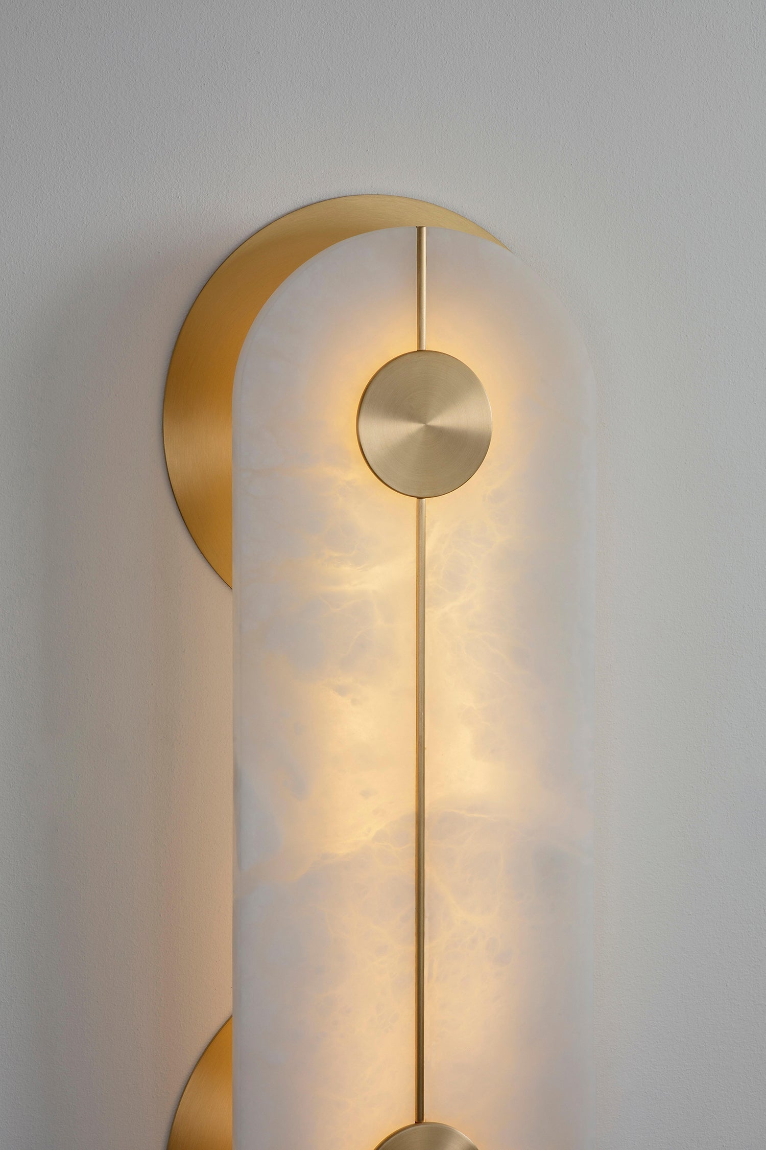 Auriel Modern Minimalist Brass Alabaster Wall Lamp - Lamp Copper