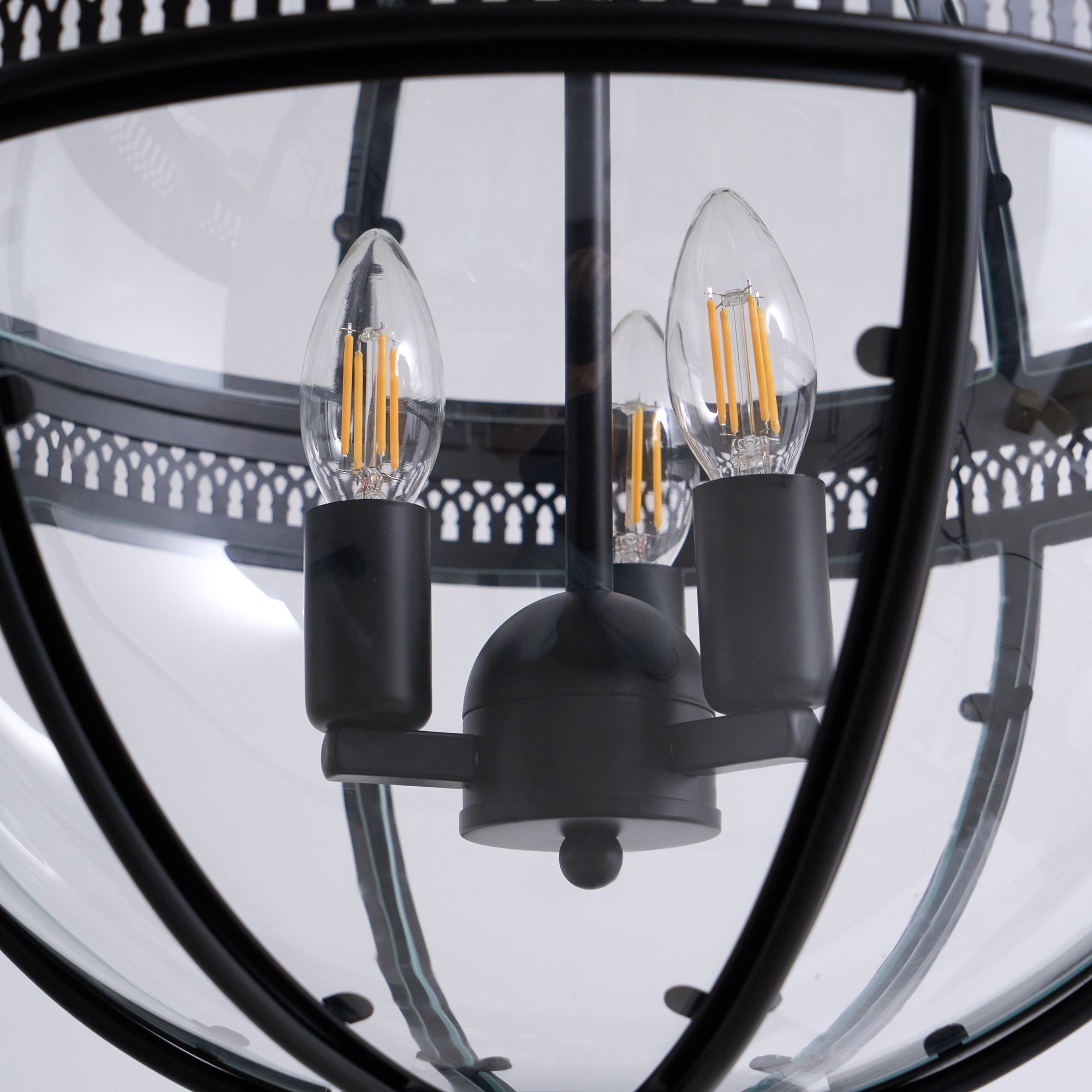 Svelte Vintage Industrial Metal Glass Pendant Light - Lamp Copper