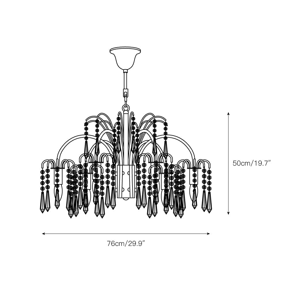 Voyant Premium Luxury Candle Crystal Chandelier - Lamp Copper