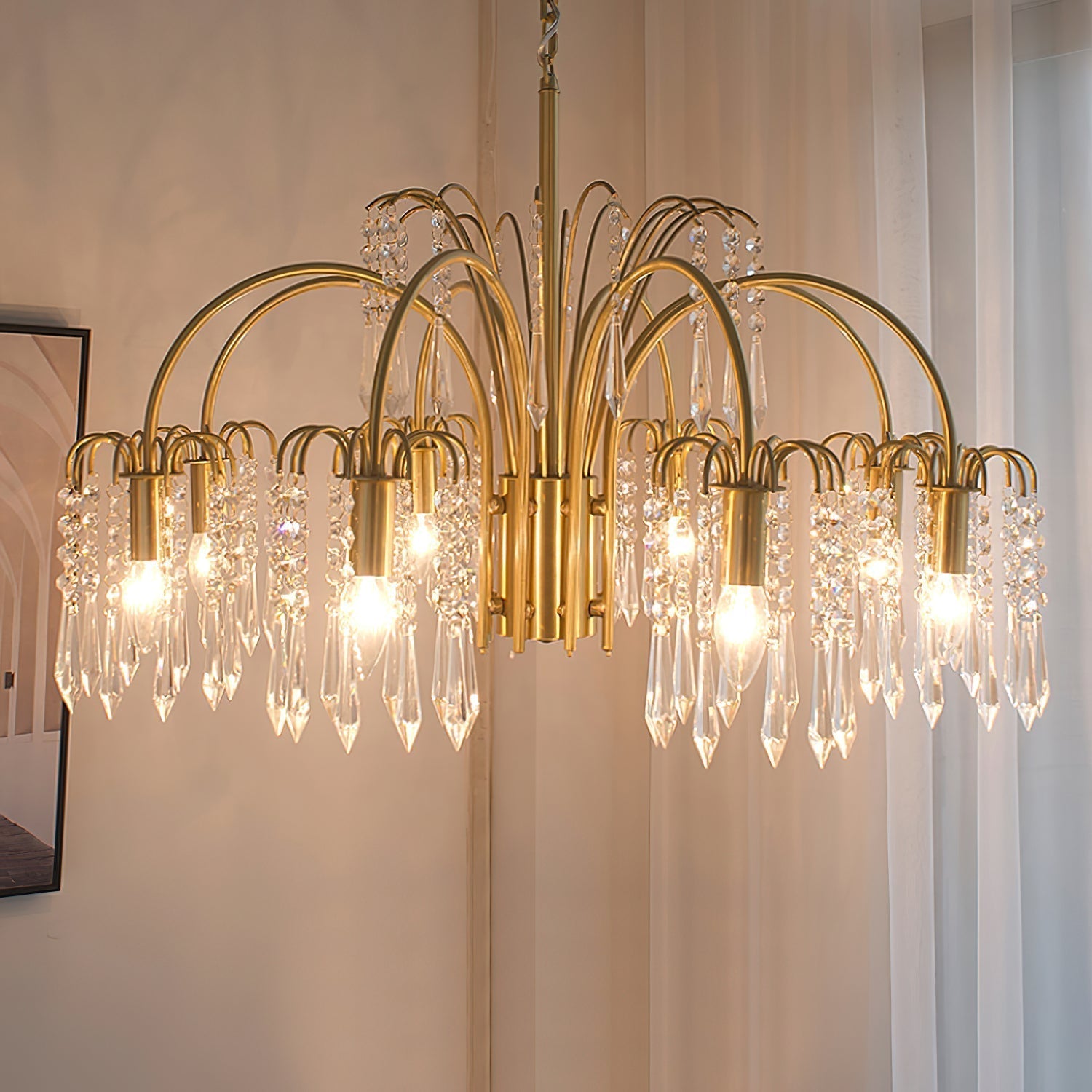 Voyant Premium Luxury Candle Crystal Chandelier - Lamp Copper