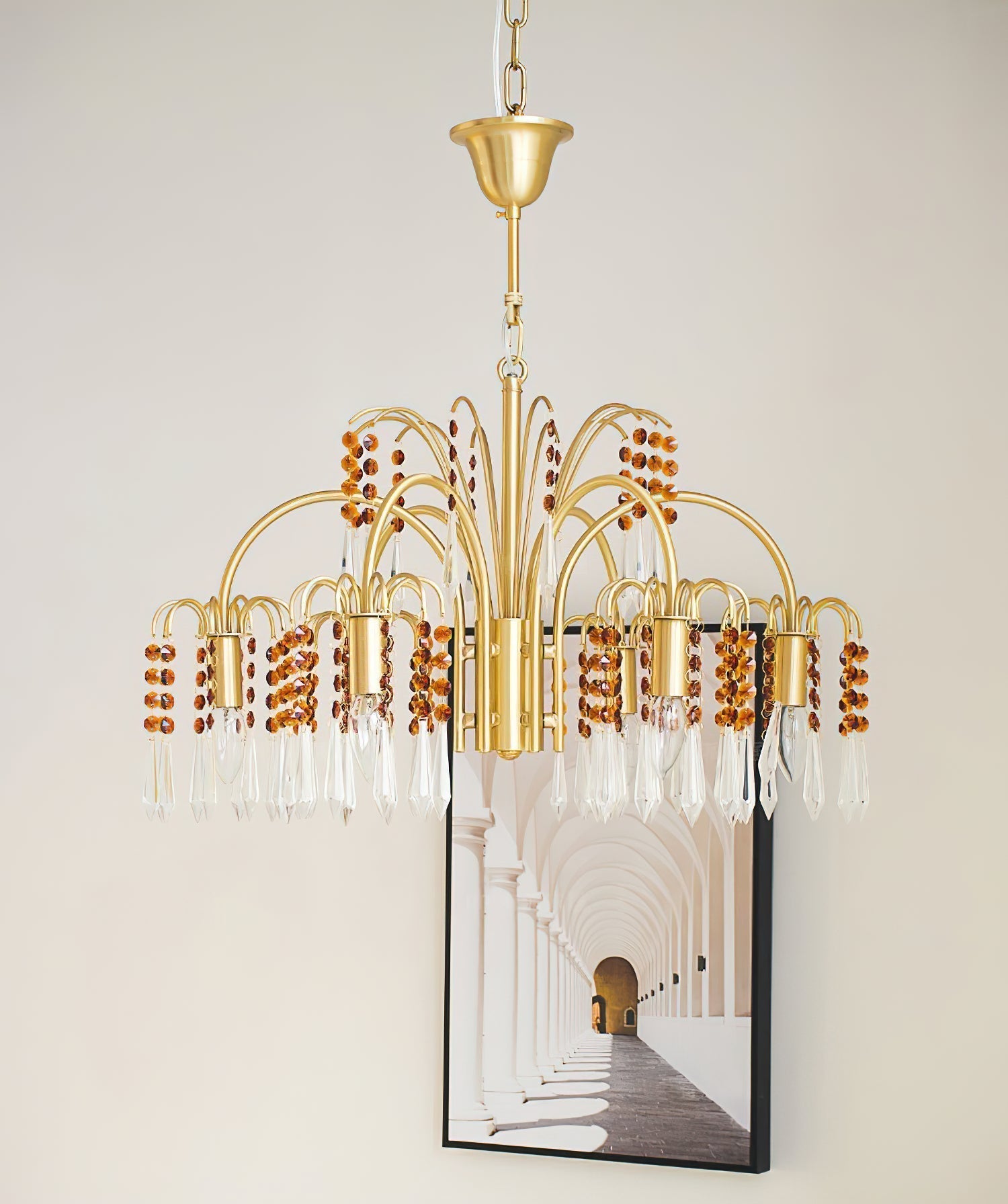 Voyant Premium Luxury Candle Crystal Chandelier - Lamp Copper