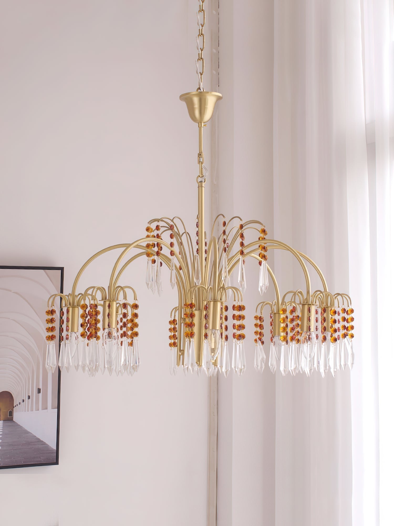 Voyant Premium Luxury Candle Crystal Chandelier - Lamp Copper