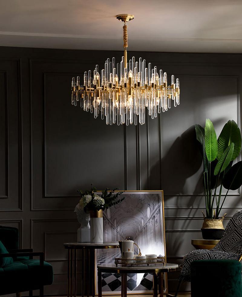 Solara Chandelier Antique Brass Starburst - Letslighting