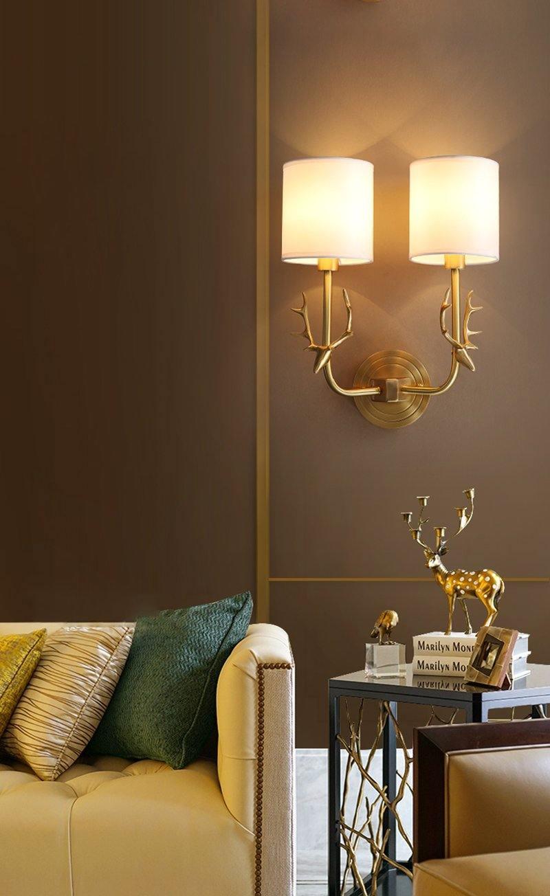 Brass Deer Head Wall Light - Letslighting