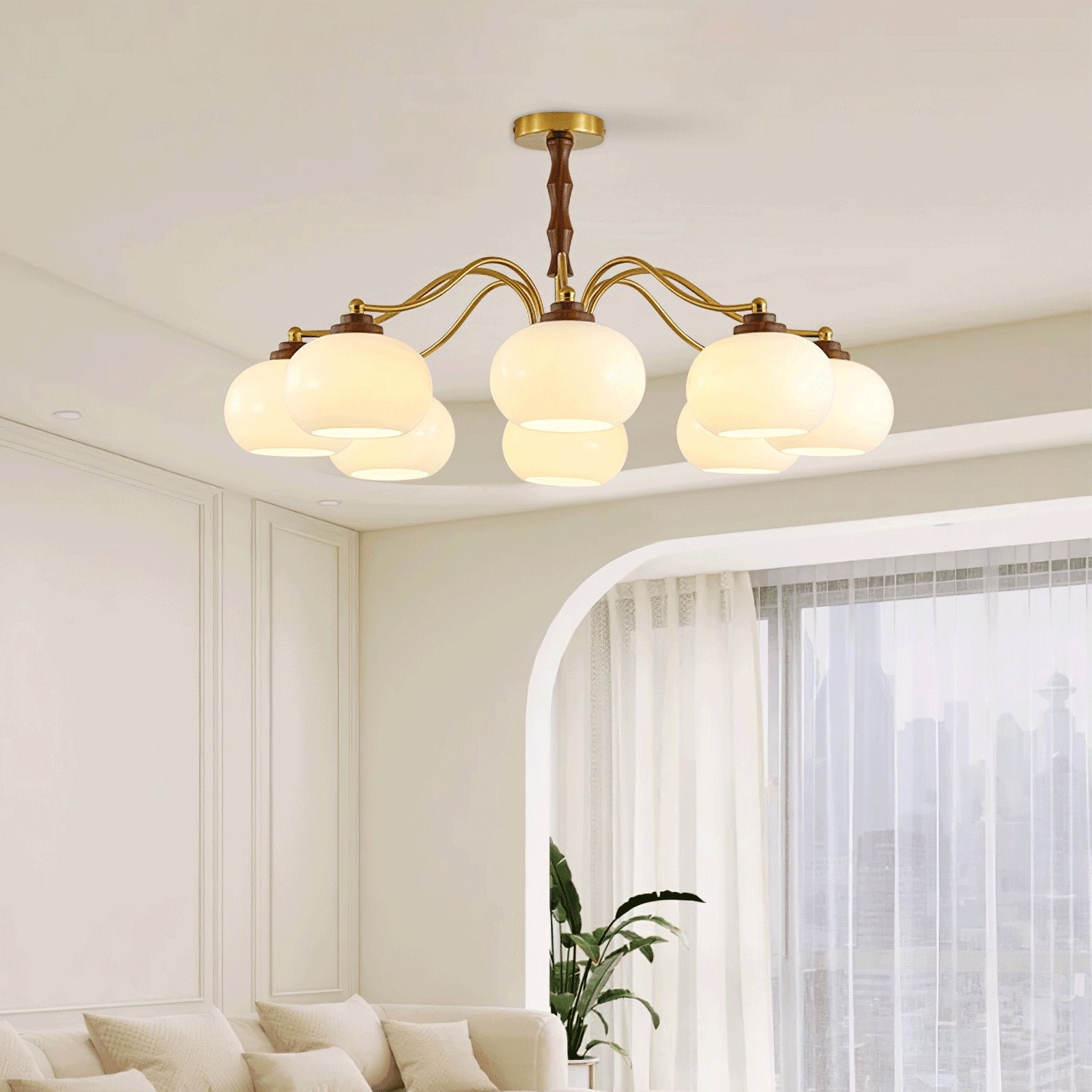 Persimmon Glass Globe Chandelier - Letslighting