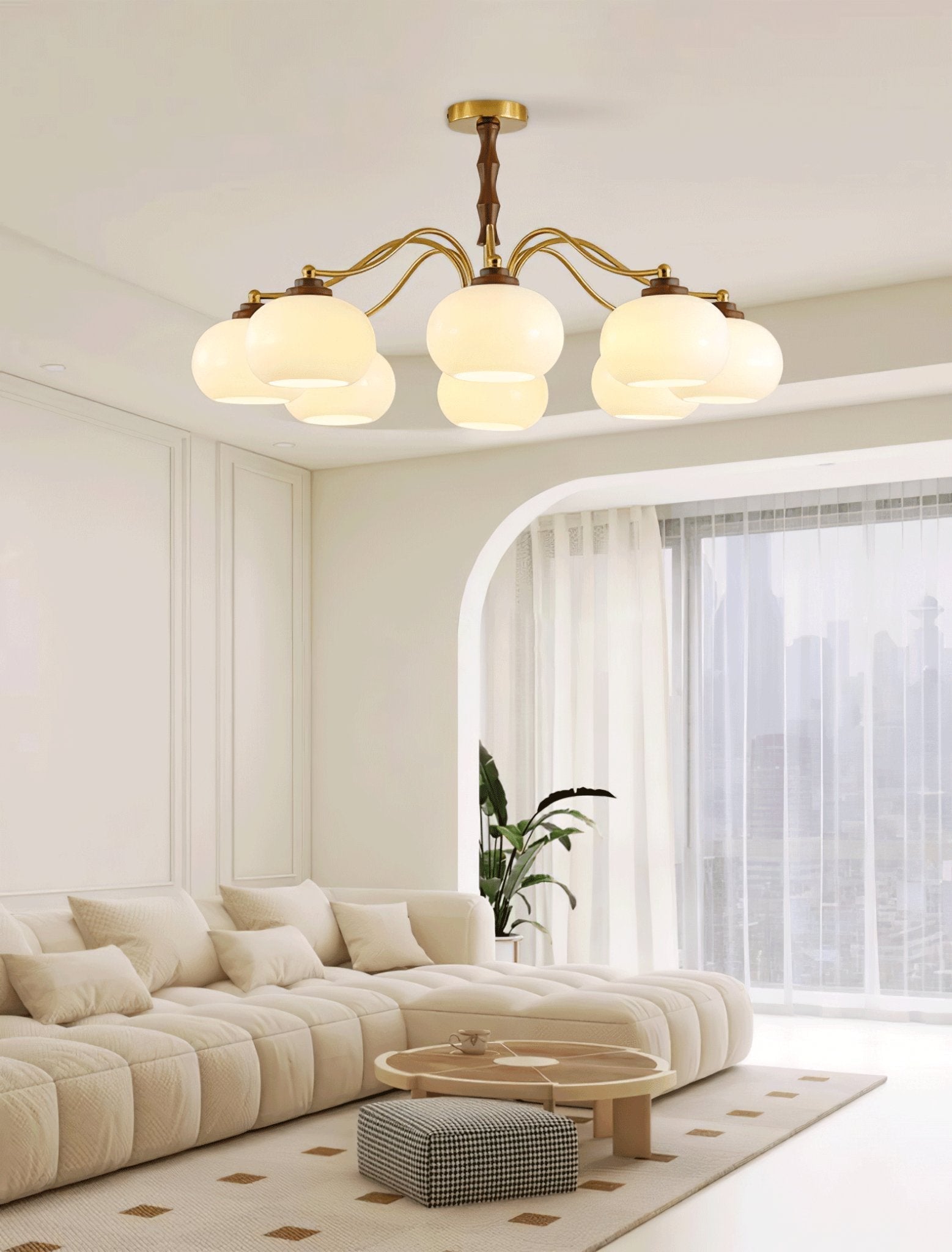 Persimmon Glass Globe Chandelier - Letslighting