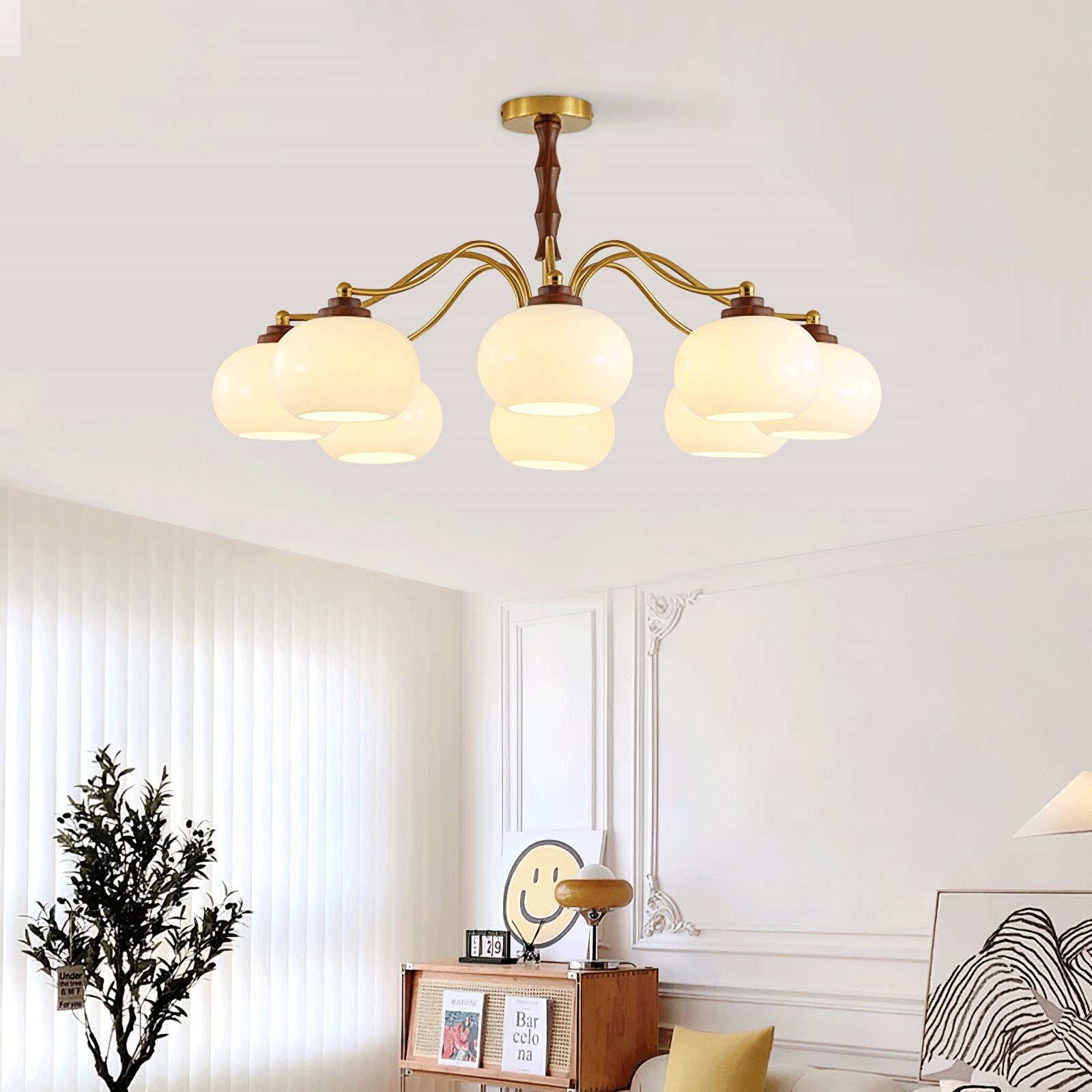 Persimmon Glass Globe Chandelier - Letslighting