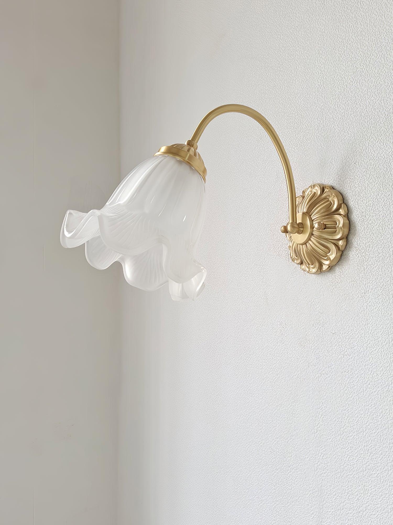 Brass Floral Glass Sconce - Letslighting