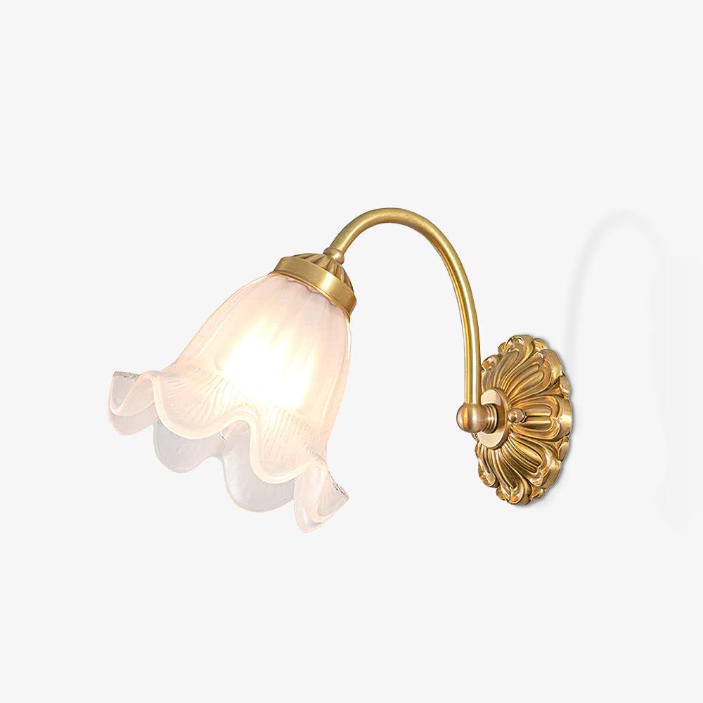 Brass Floral Glass Sconce - Letslighting