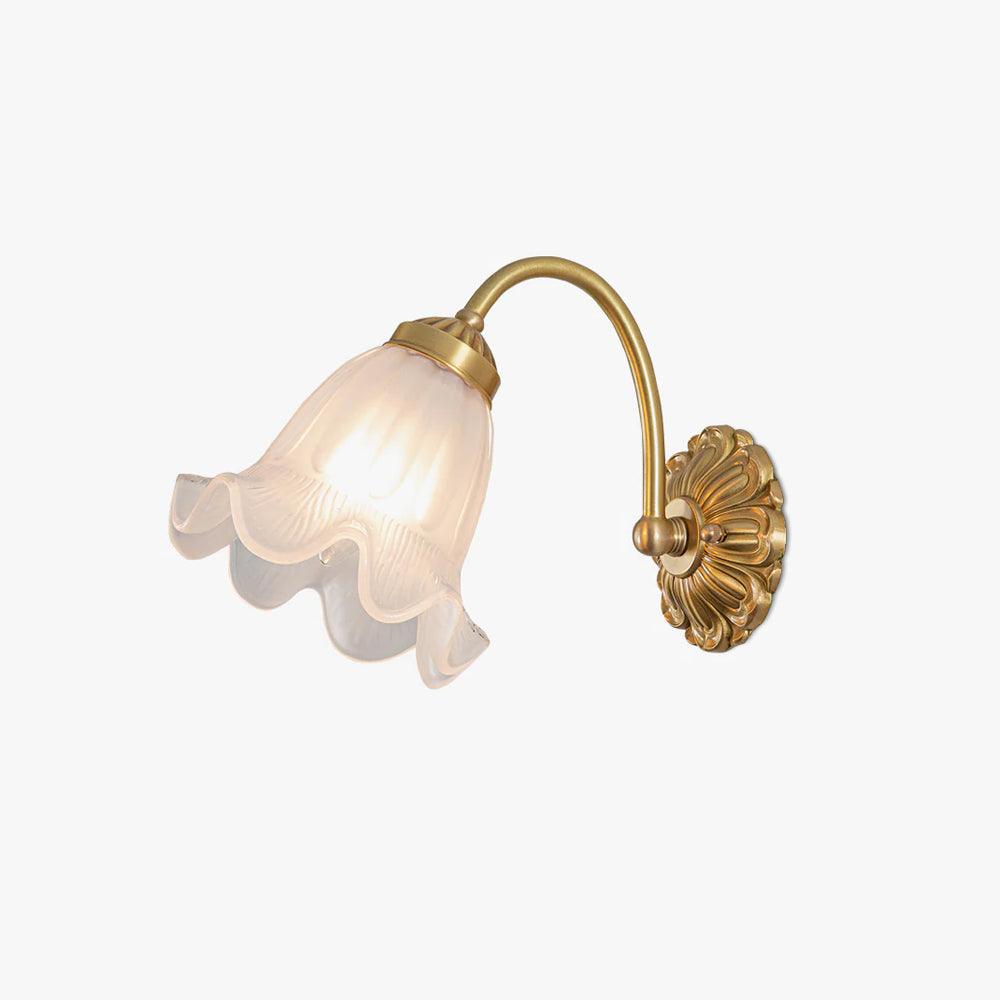 Brass Floral Glass Sconce - Letslighting