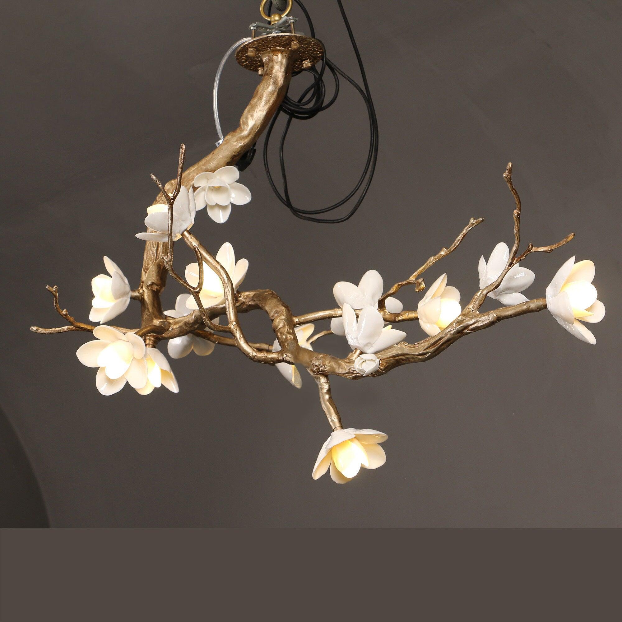 Brass Flower Branch Chandelier - Letslighting