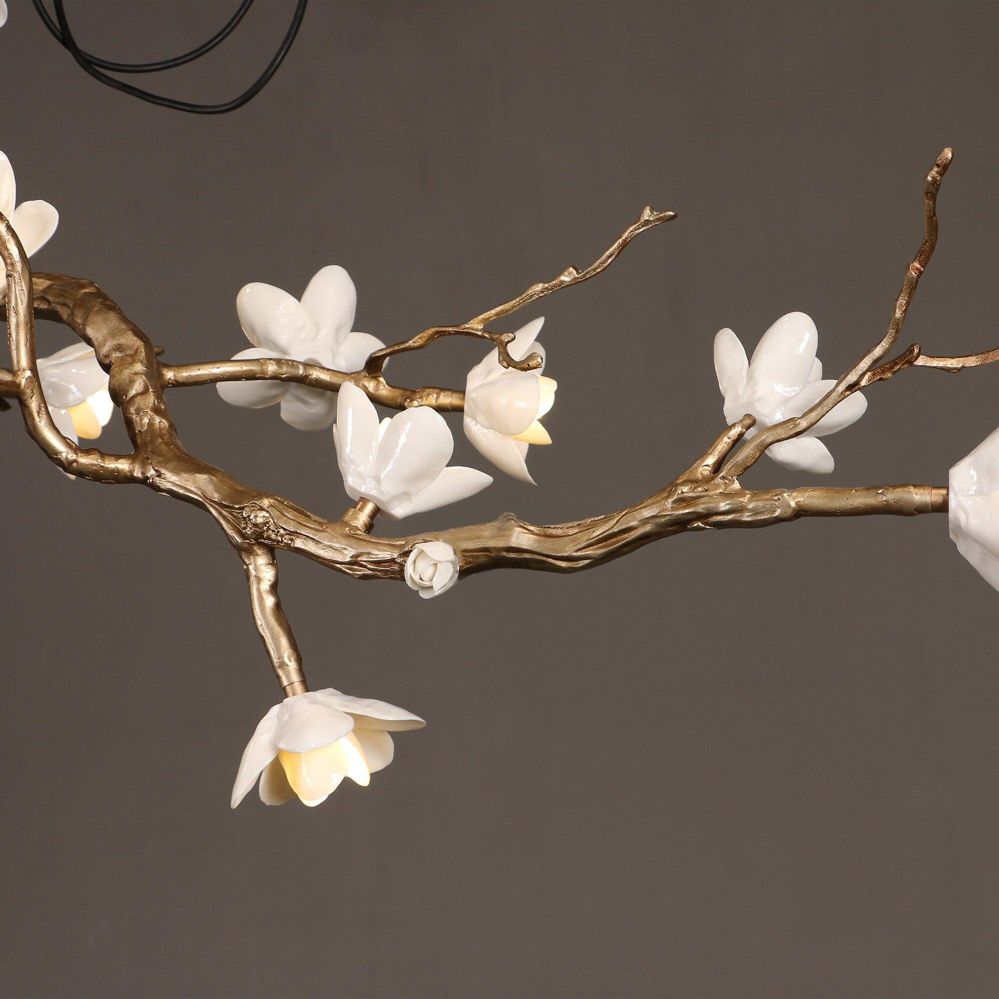 Brass Flower Branch Chandelier - Letslighting