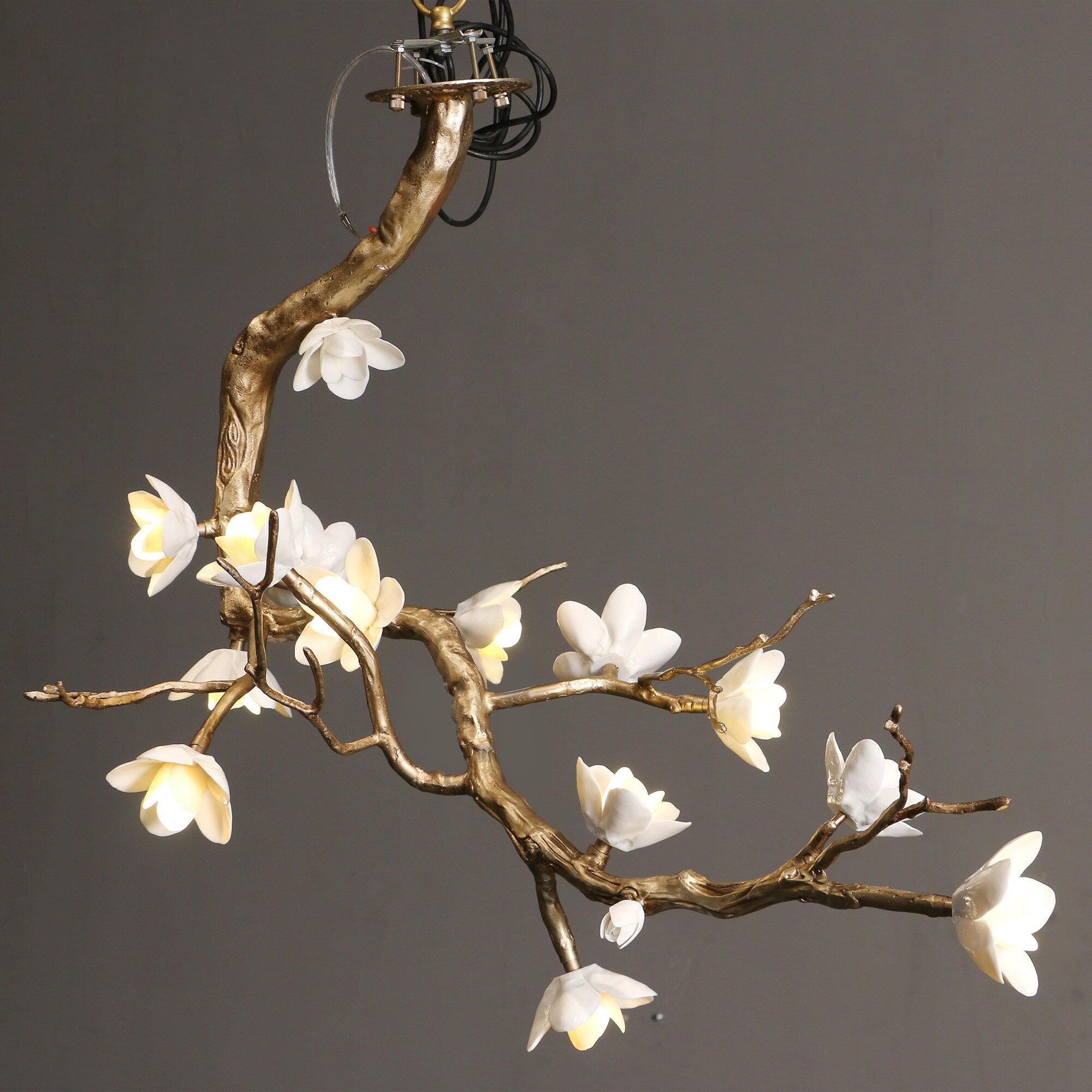 Brass Flower Branch Chandelier - Letslighting