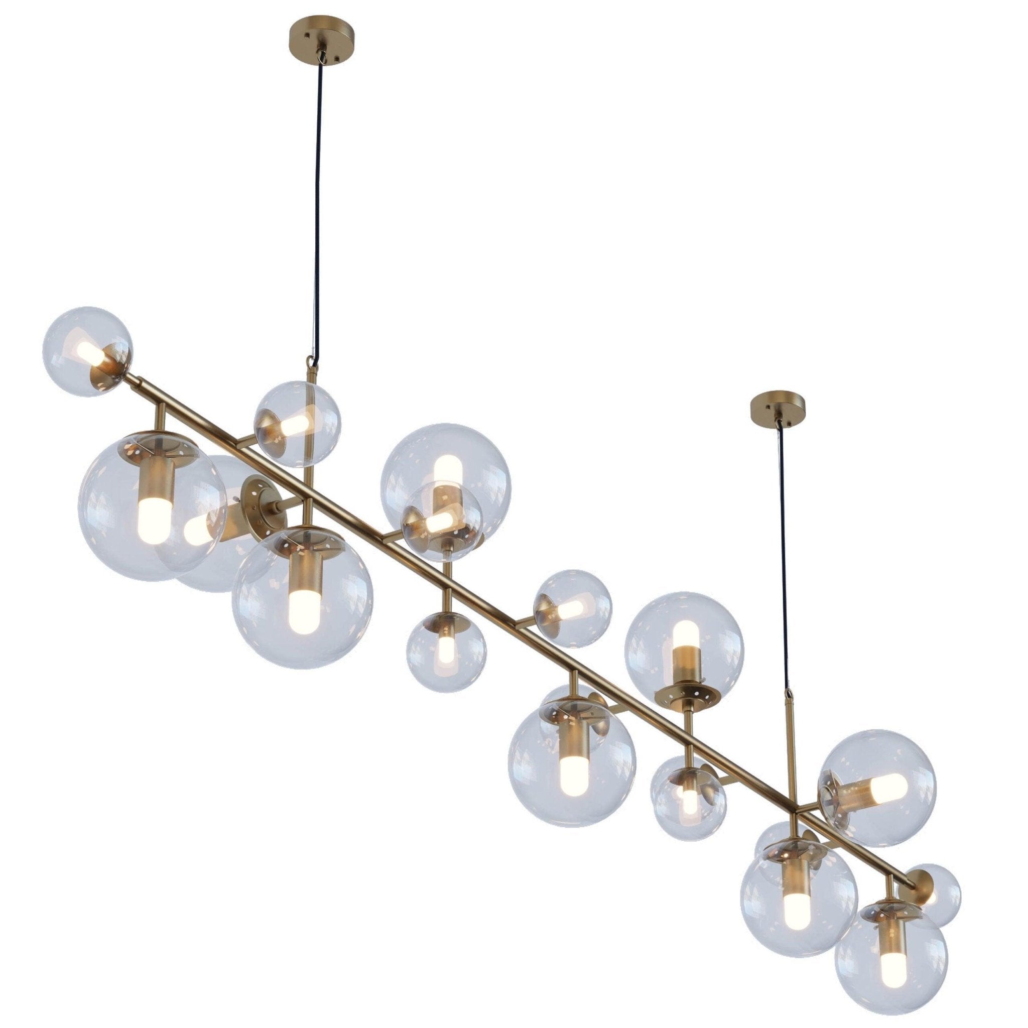 Brass Glass Globe Chandelier - Letslighting