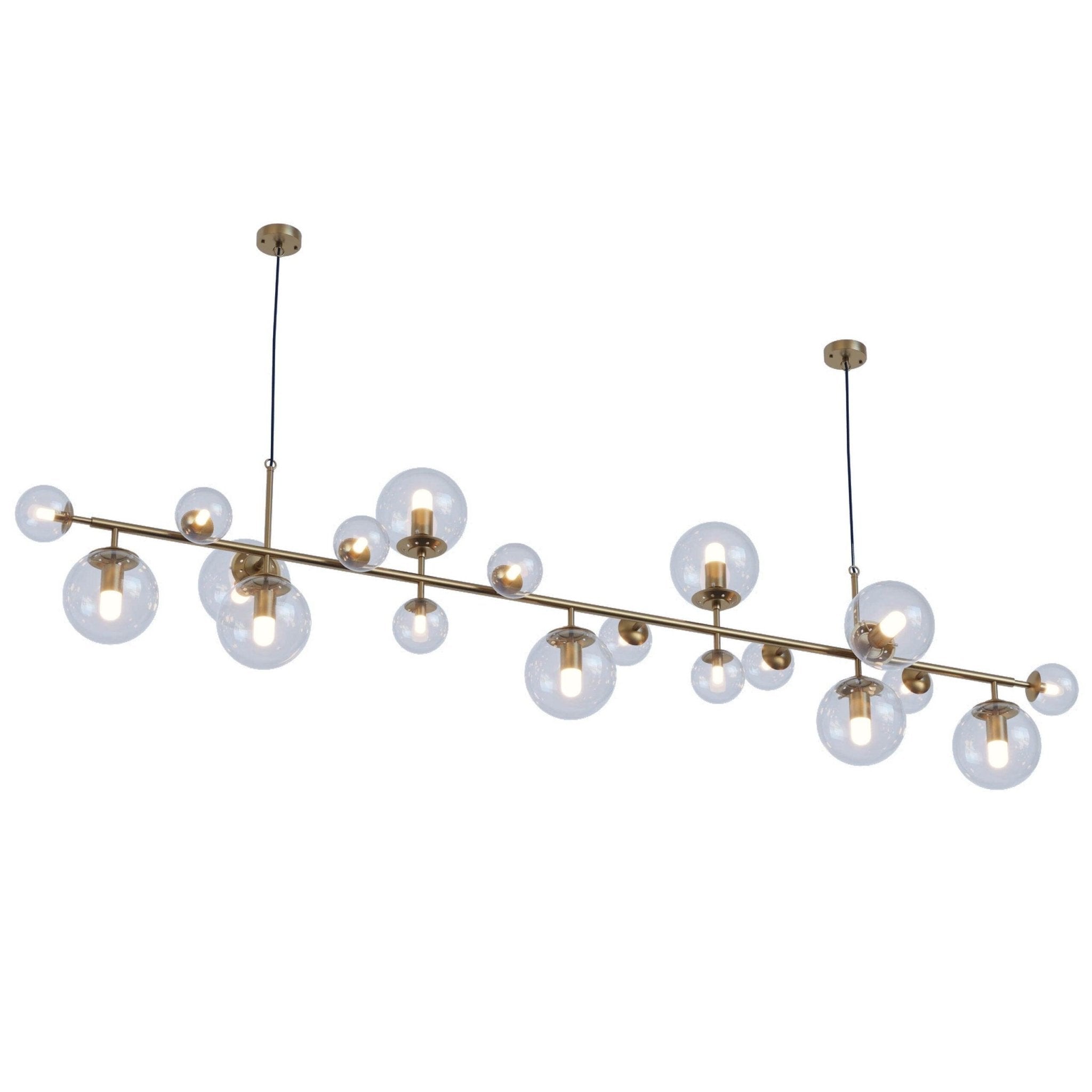 Brass Glass Globe Chandelier - Letslighting