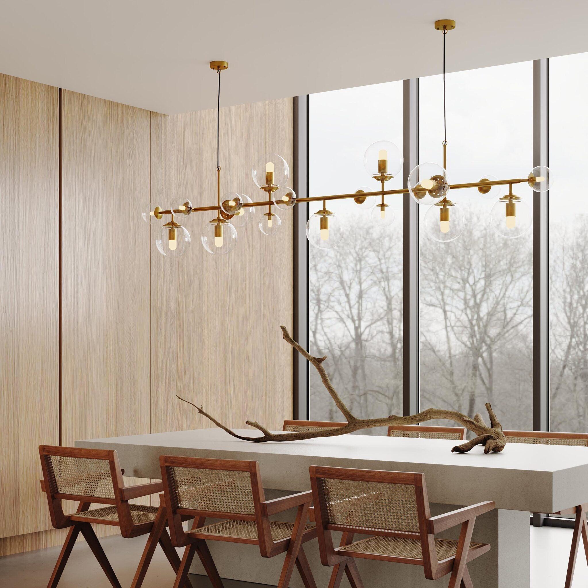 Brass Glass Globe Chandelier - Letslighting
