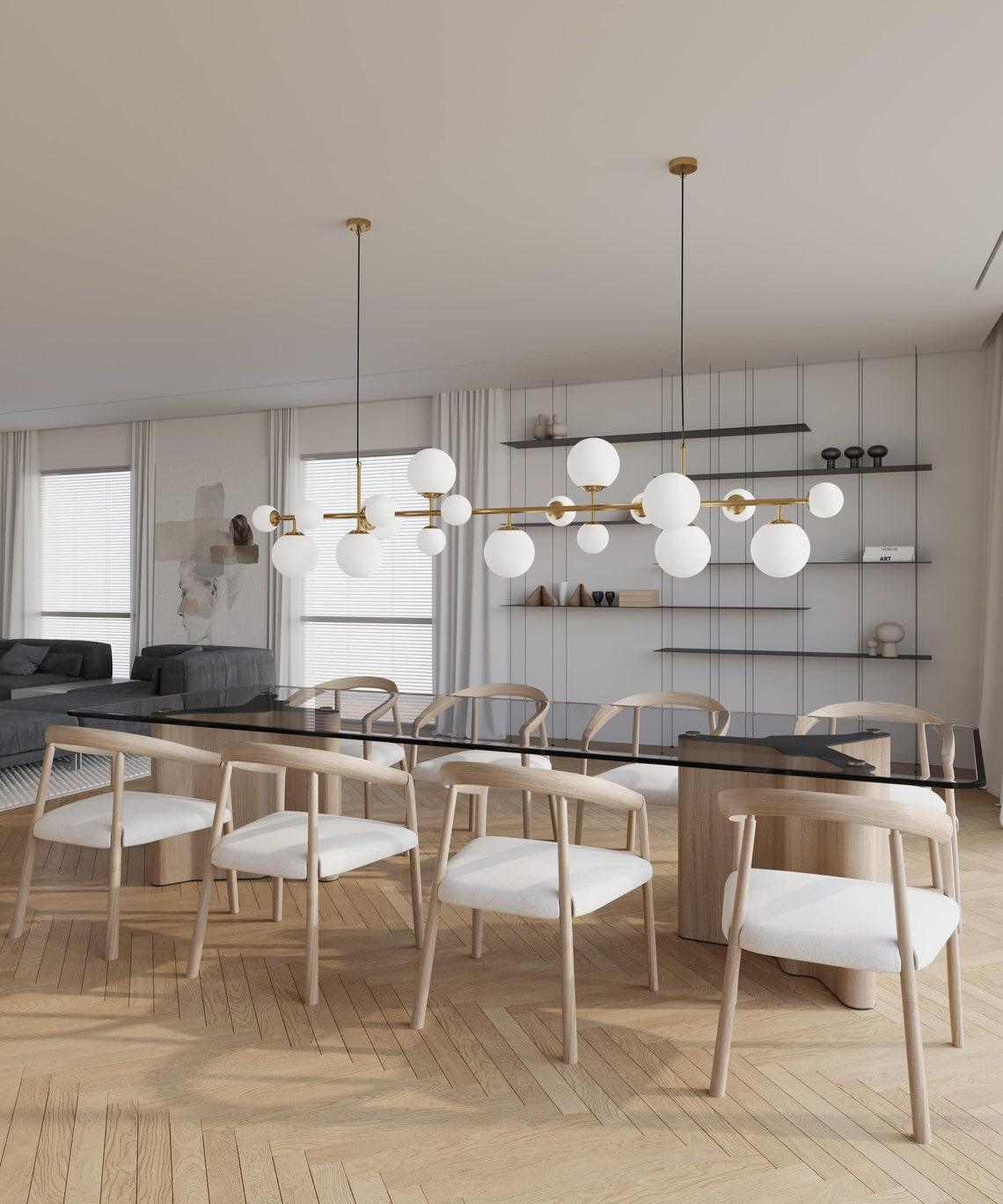 Brass Glass Globe Chandelier - Letslighting