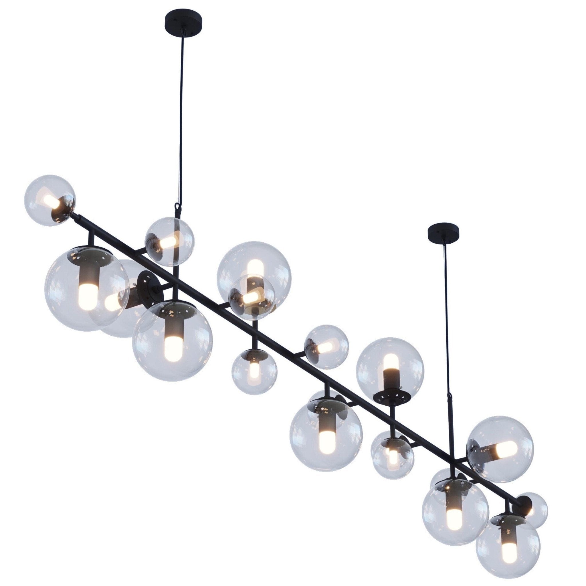 Brass Glass Globe Chandelier - Letslighting