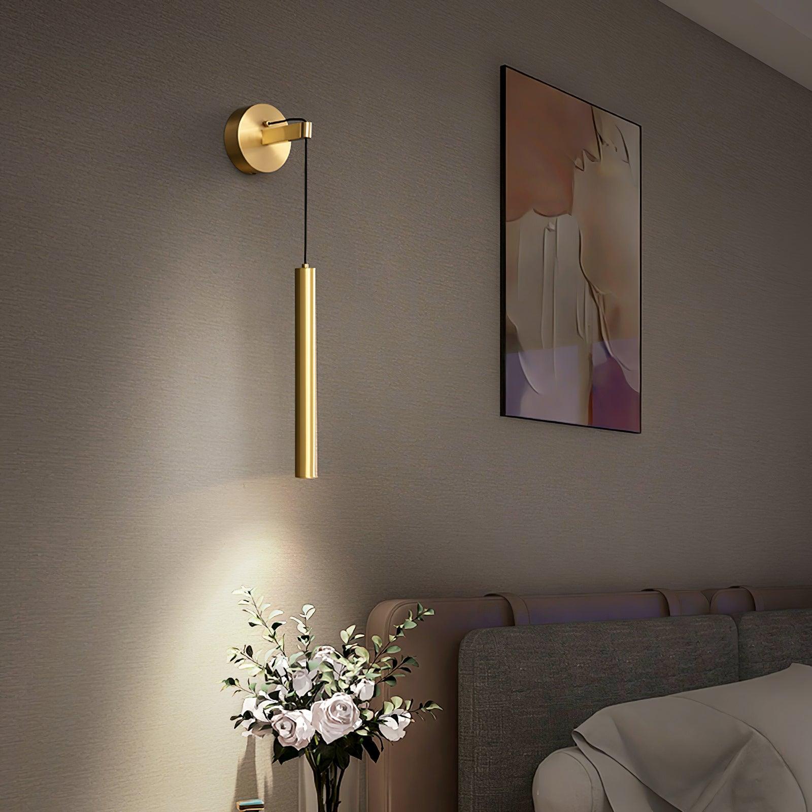 Thomasina Modern Minimalist Line Brass Wall Light - Letslighting