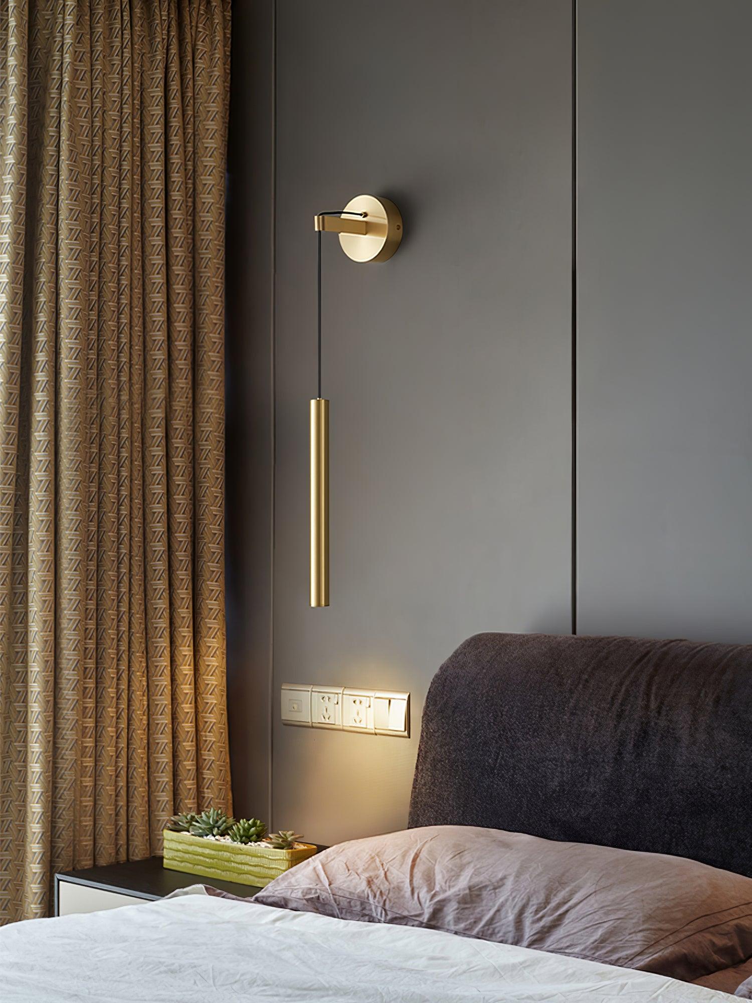 Thomasina Modern Minimalist Line Brass Wall Light - Letslighting