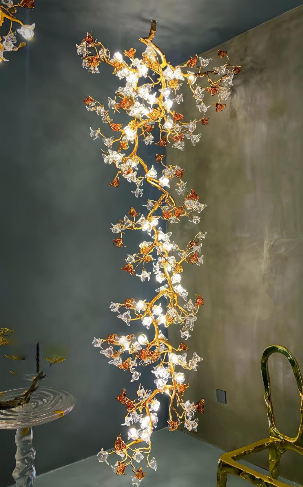 Aare Maple Branch Brass Crystal Chandelier - Letslighting