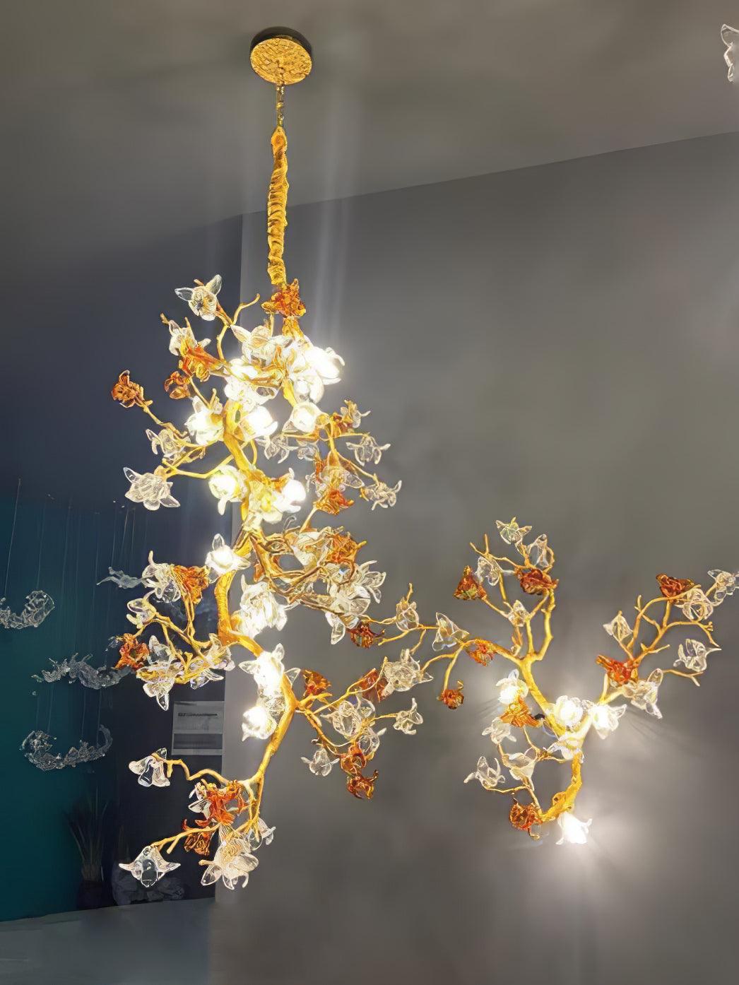 Aare Maple Branch Brass Crystal Chandelier - Letslighting