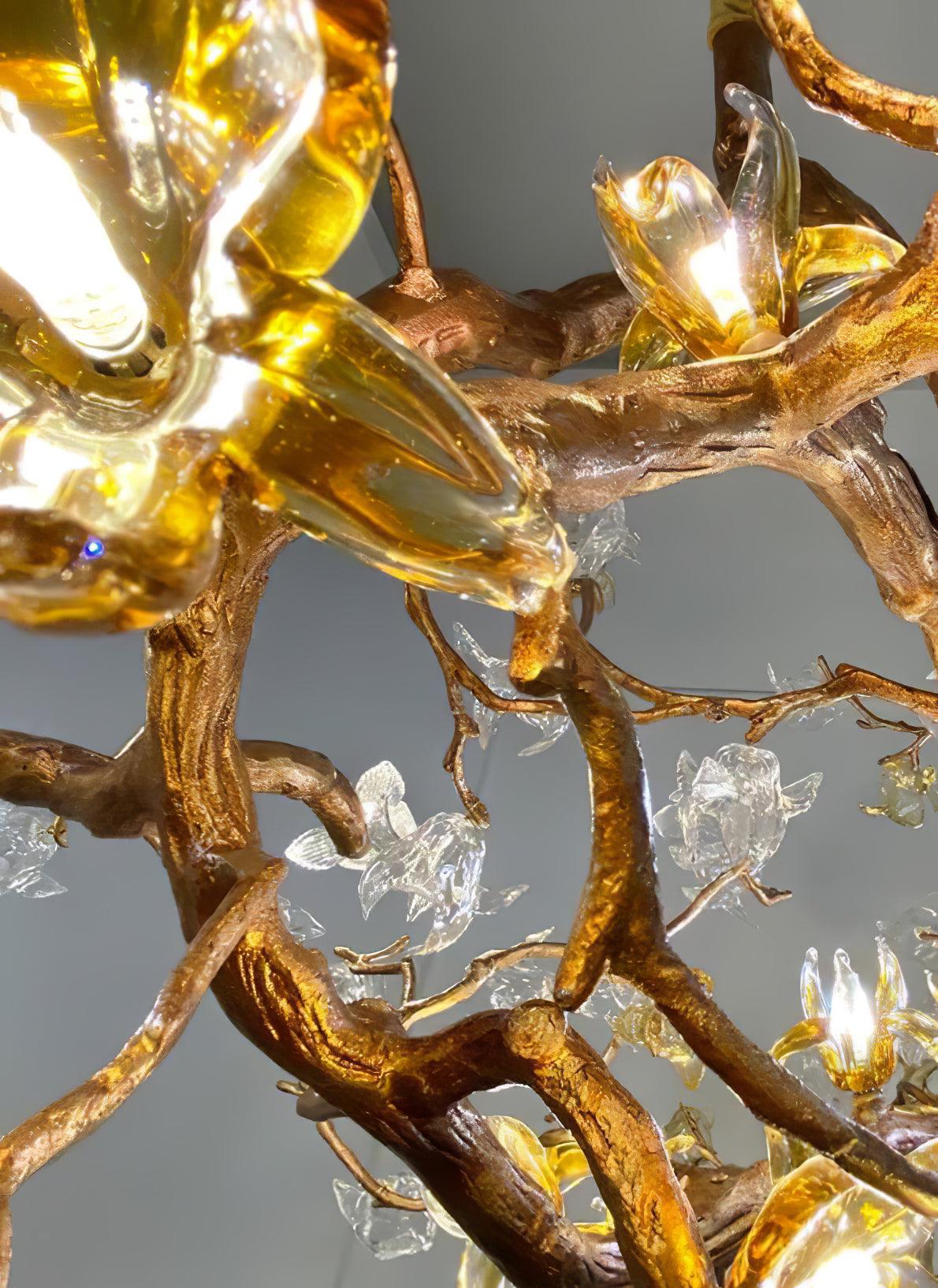 Aare Maple Branch Brass Crystal Chandelier - Letslighting