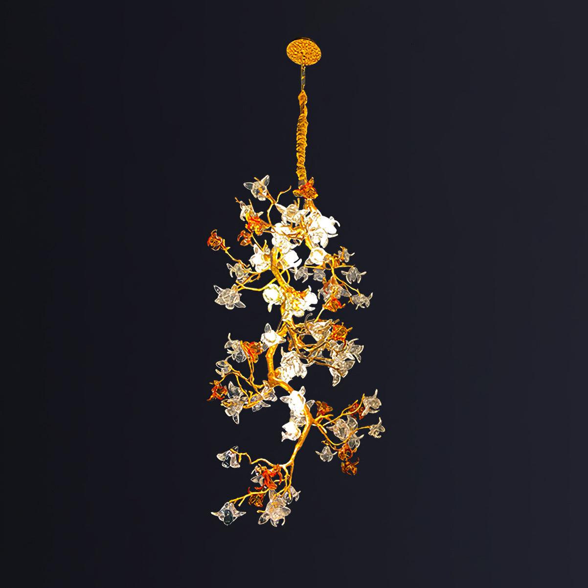 Aare Maple Branch Brass Crystal Chandelier - Letslighting