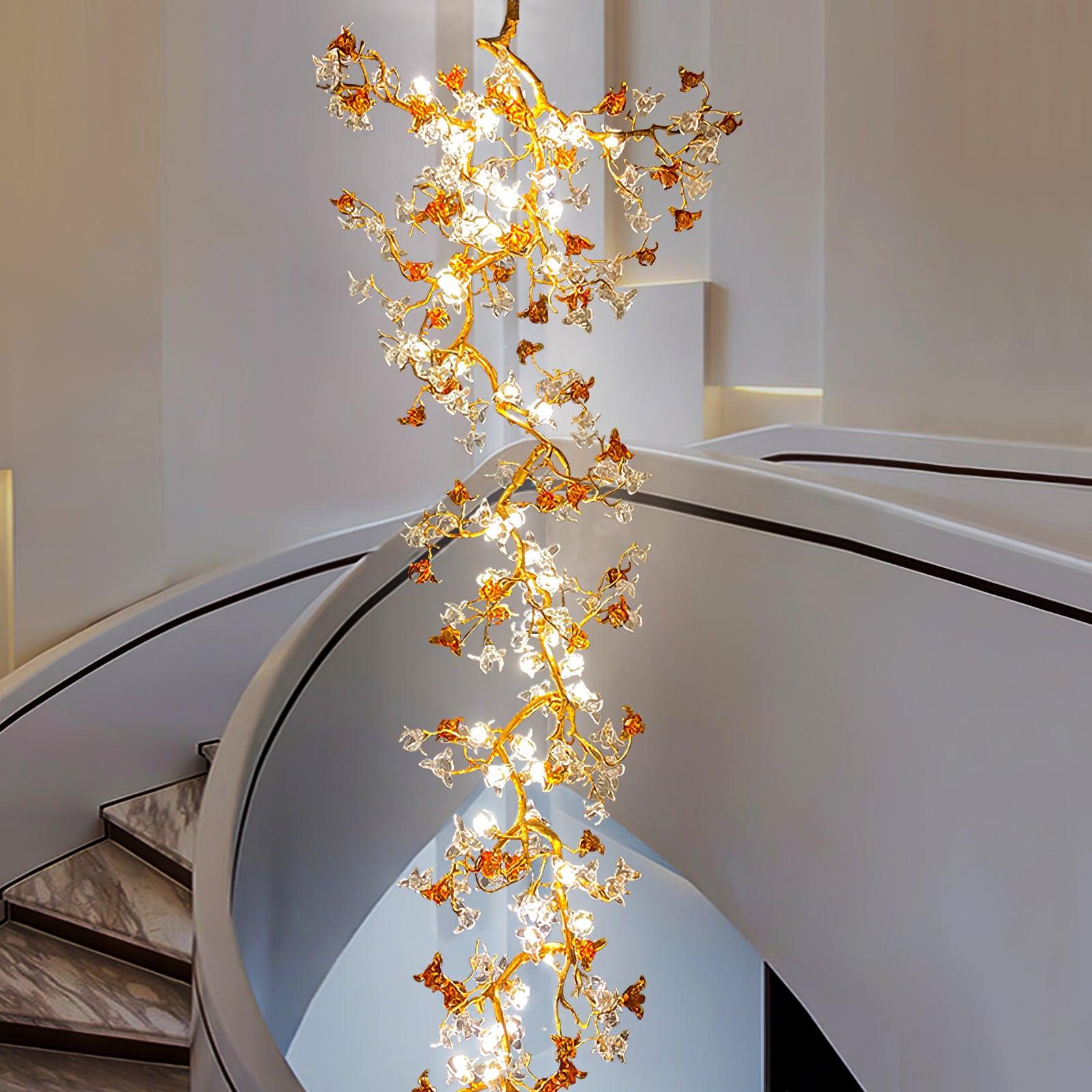 Aare Maple Branch Brass Crystal Chandelier - Letslighting