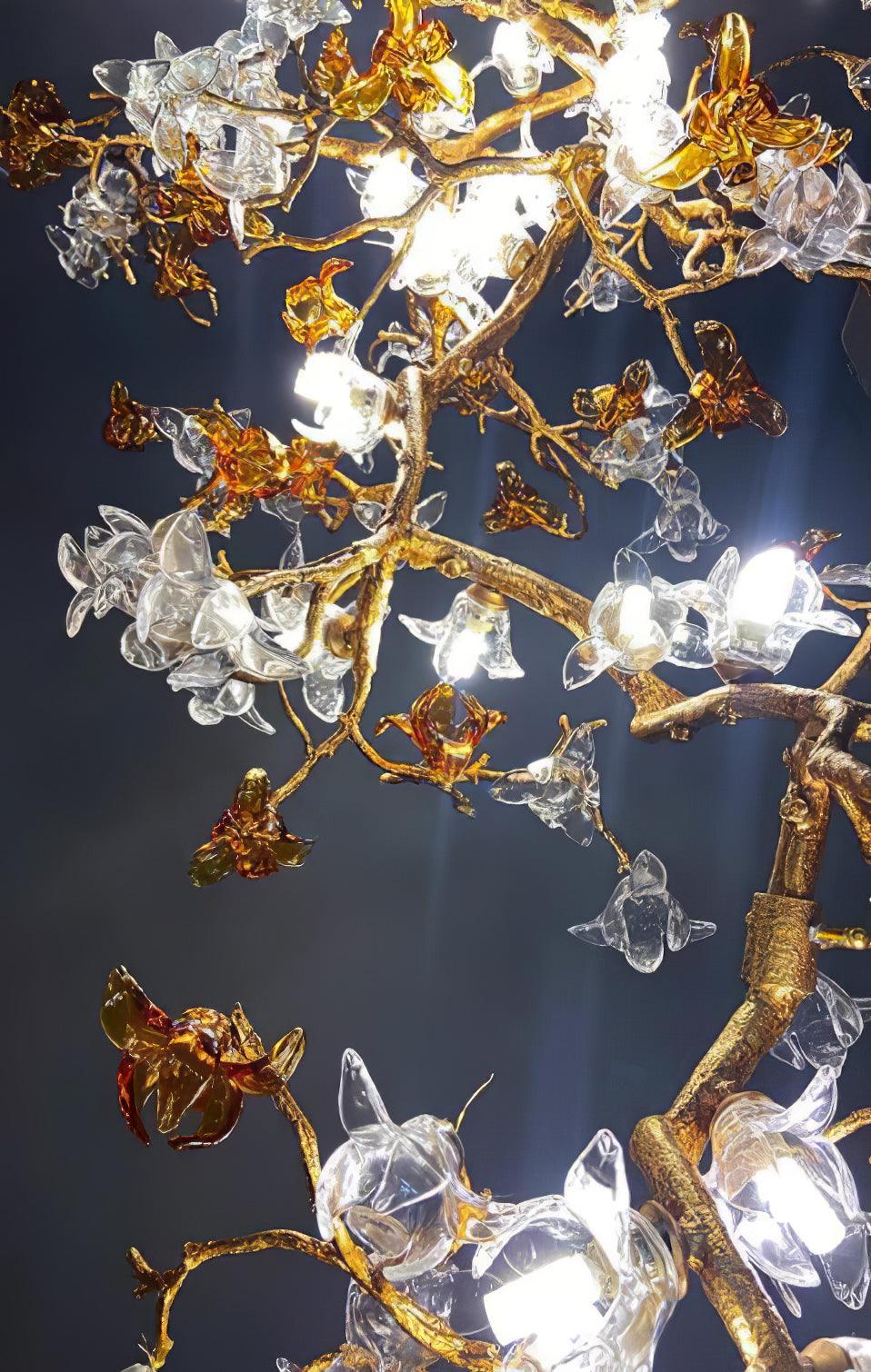 Aare Maple Branch Brass Crystal Chandelier - Letslighting