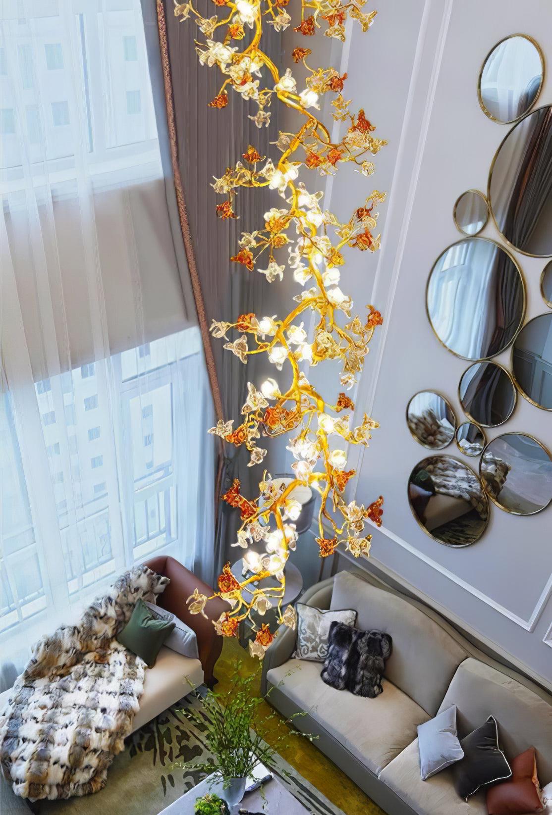 Aare Maple Branch Brass Crystal Chandelier - Letslighting