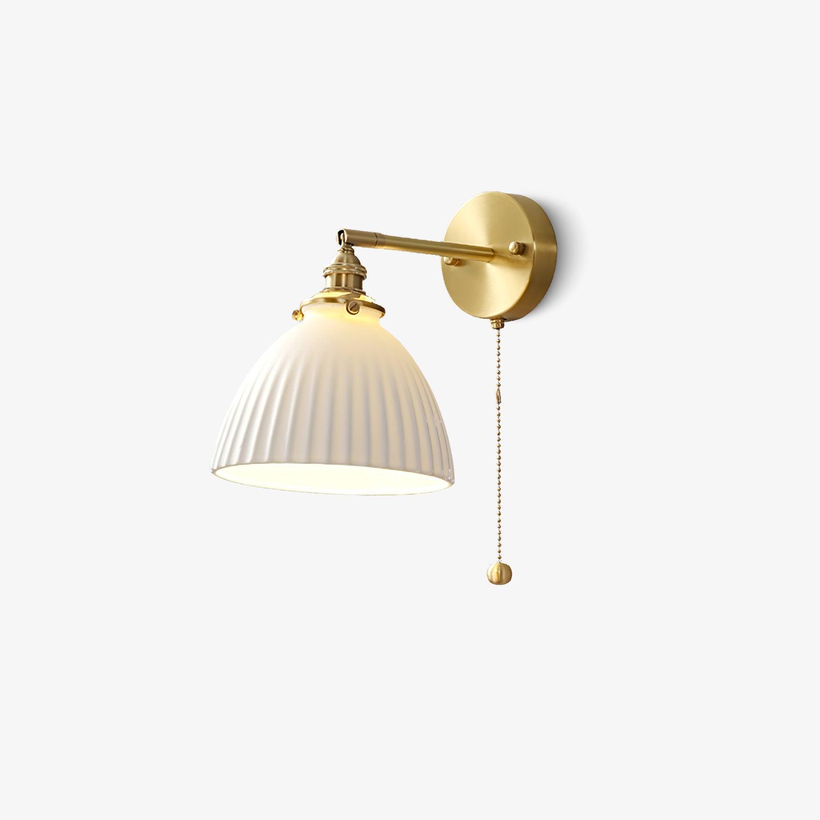 Brass Pleated Ceramic Wall Lamp - Letslighting