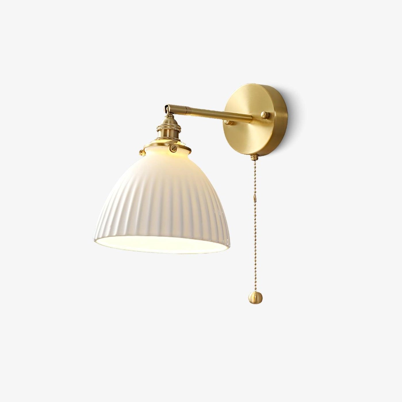 Brass Pleated Ceramic Wall Lamp - Letslighting