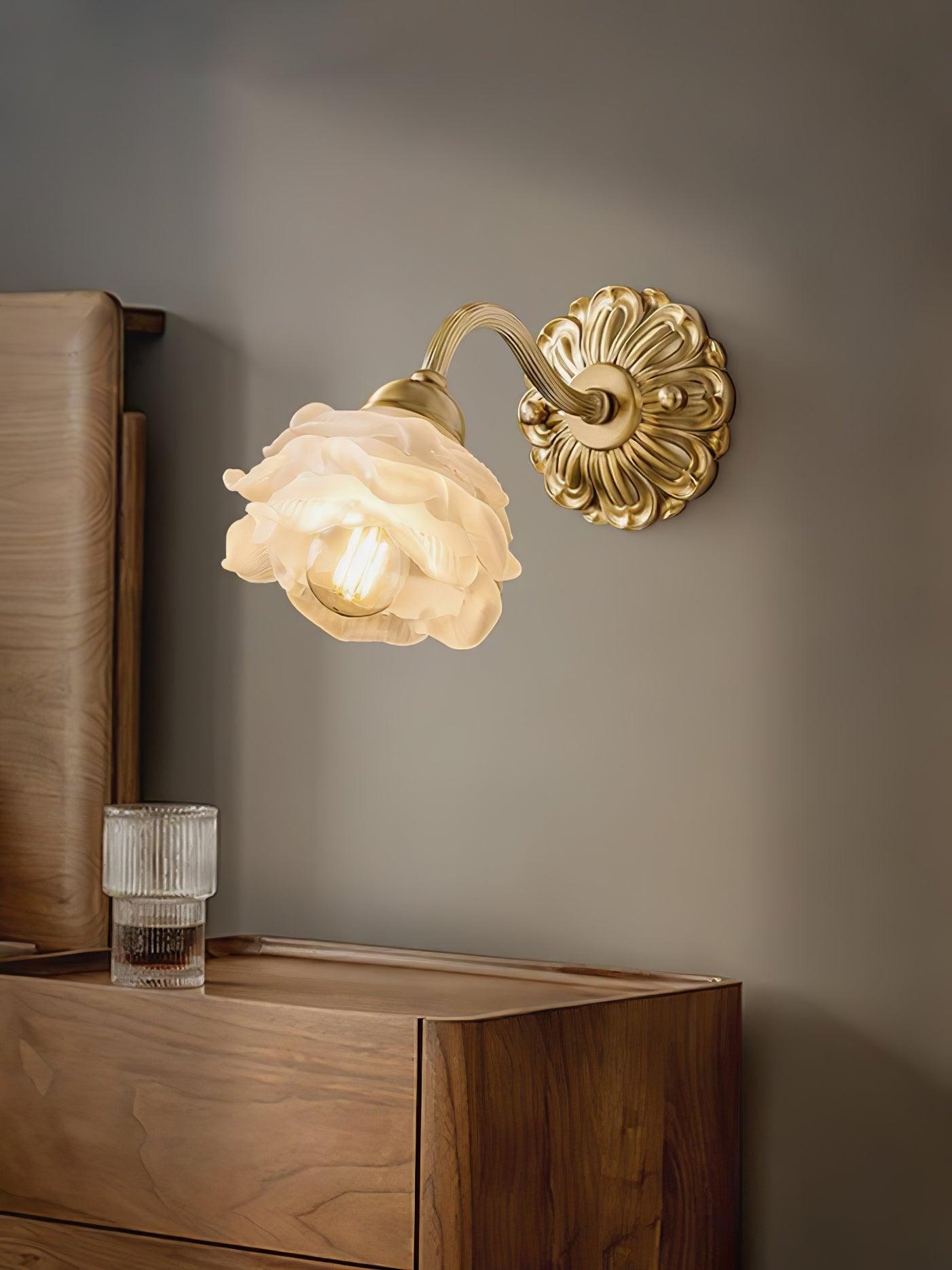 Brass Rose Wall Light - Letslighting