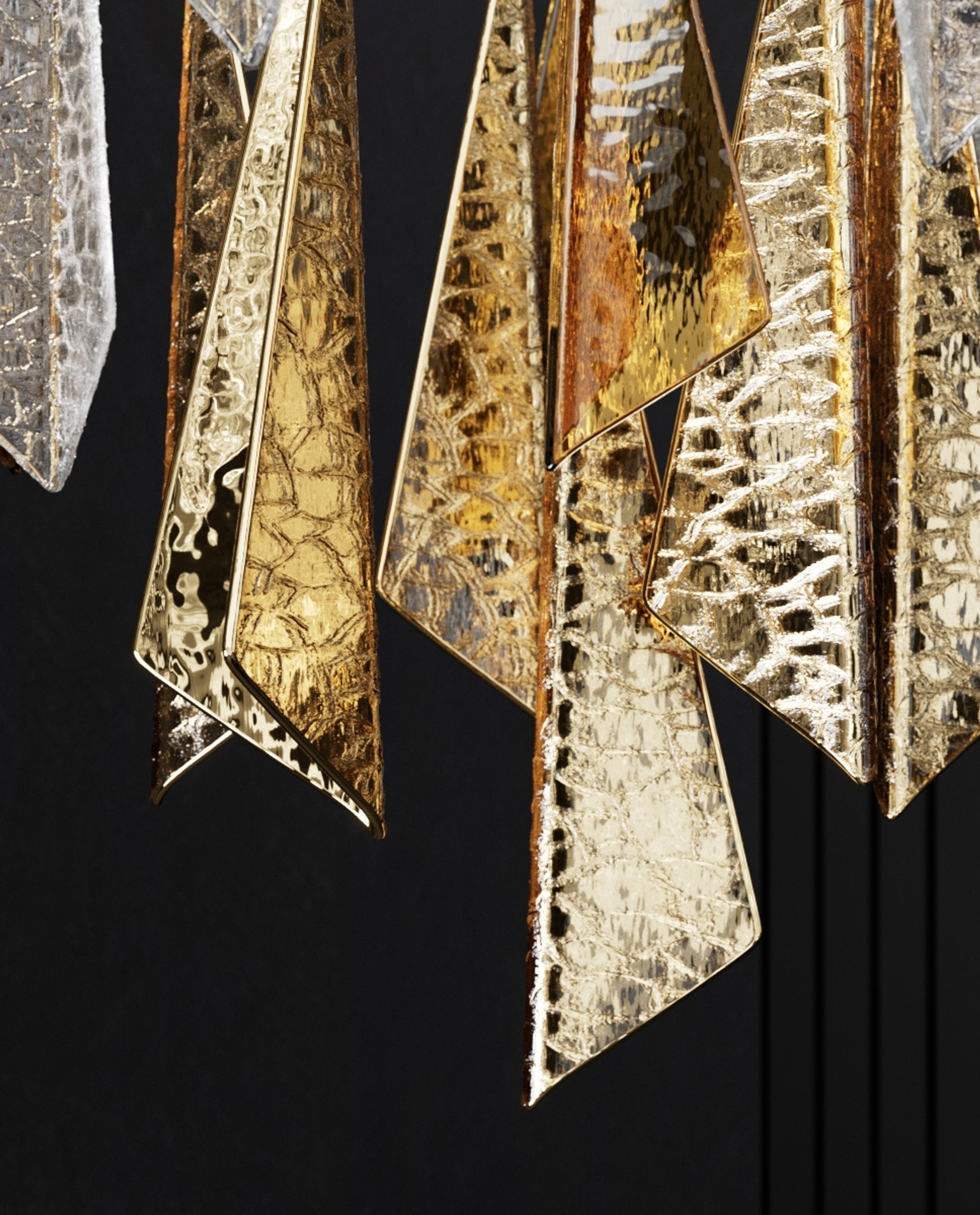 Nyvinia Glass Feather-Shape Chandelier - Letslighting