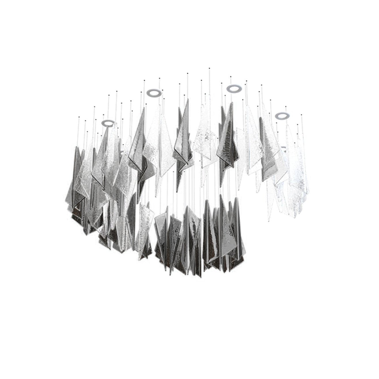 Nyvinia Glass Feather-Shape Chandelier - Letslighting