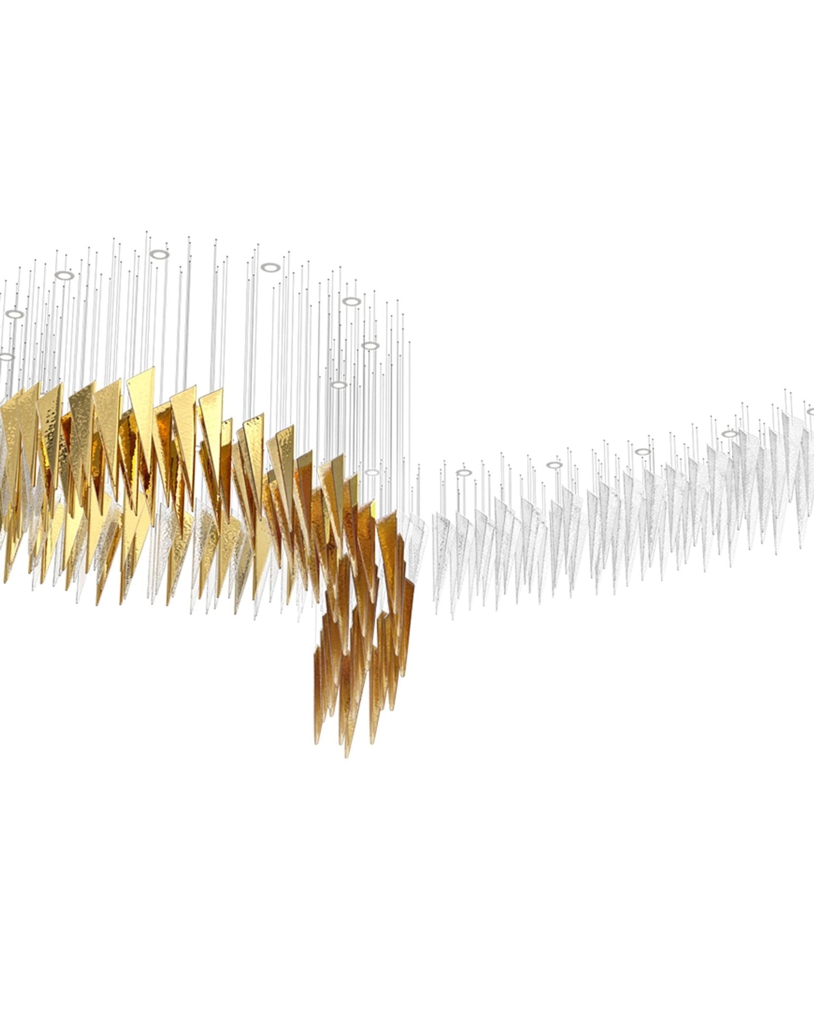 Nyvinia Glass Feather-Shape Chandelier - Letslighting