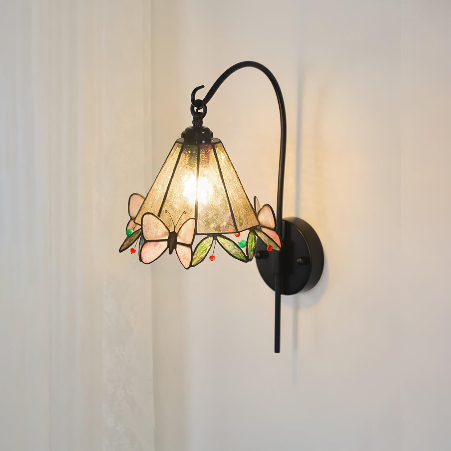 Tiffany Wall Lamp Glass Butterfly Art - Letslighting