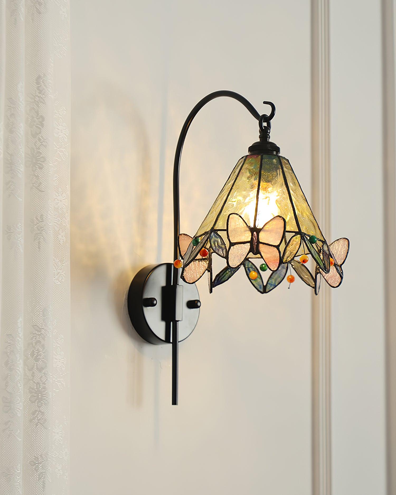 Tiffany Wall Lamp Glass Butterfly Art - Letslighting