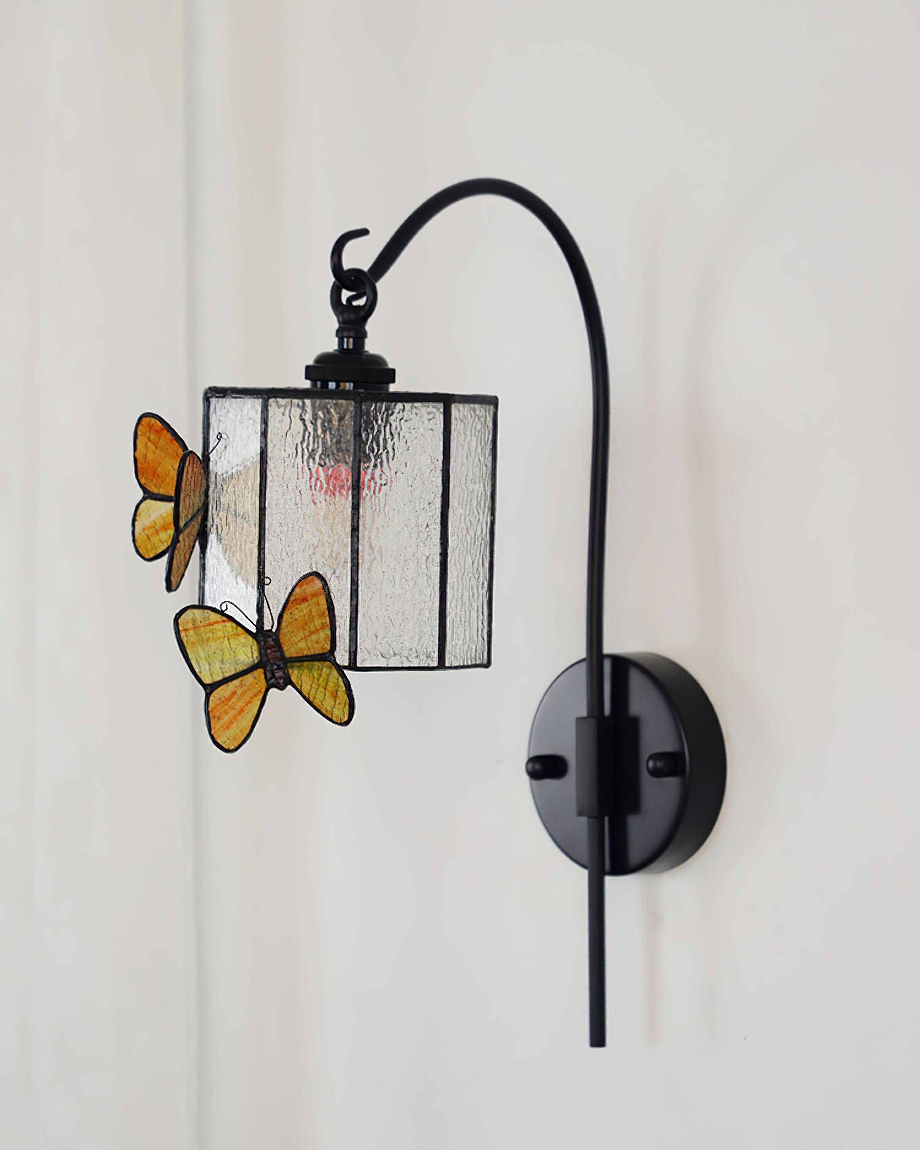 Tiffany Wall Lamp Glass Butterfly Art - Letslighting