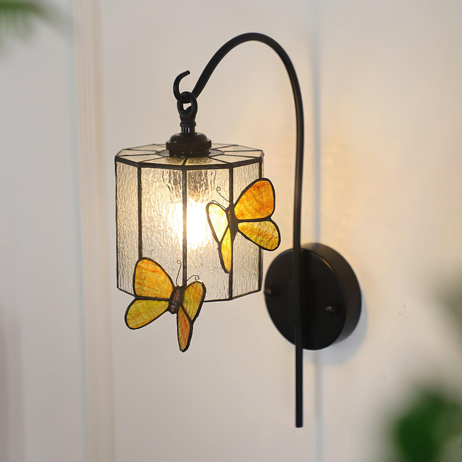 Tiffany Wall Lamp Glass Butterfly Art - Letslighting