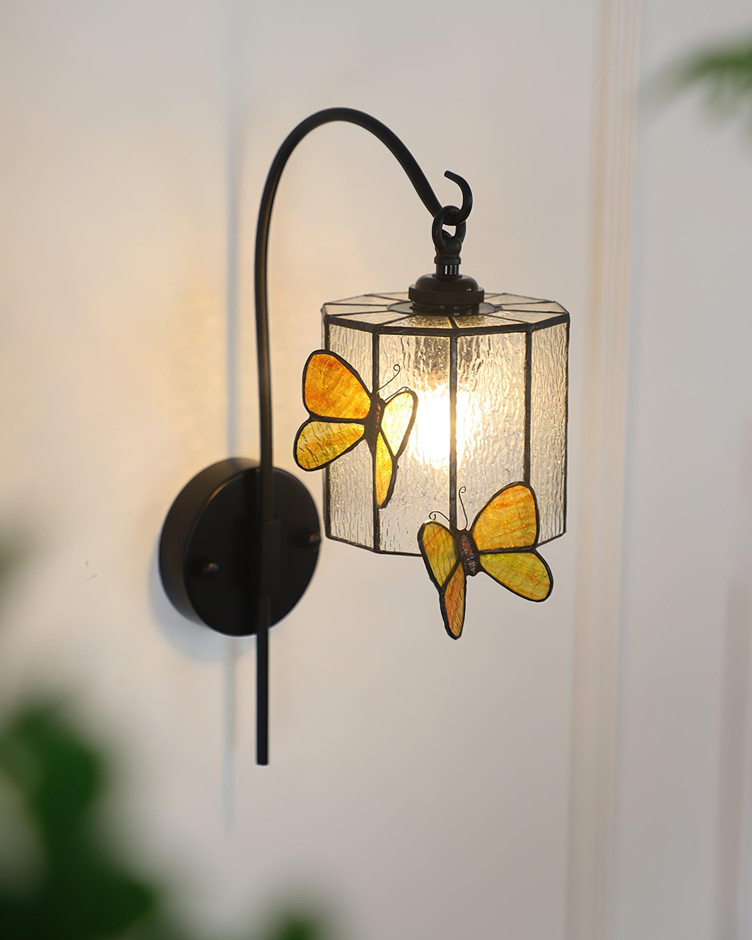 Tiffany Wall Lamp Glass Butterfly Art - Letslighting