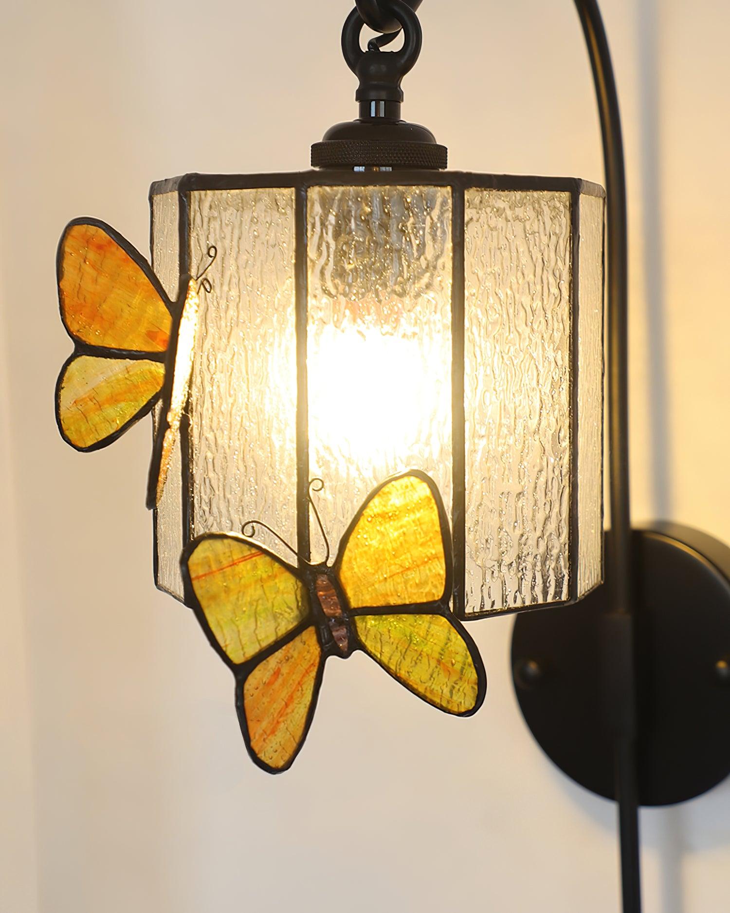 Tiffany Wall Lamp Glass Butterfly Art - Letslighting