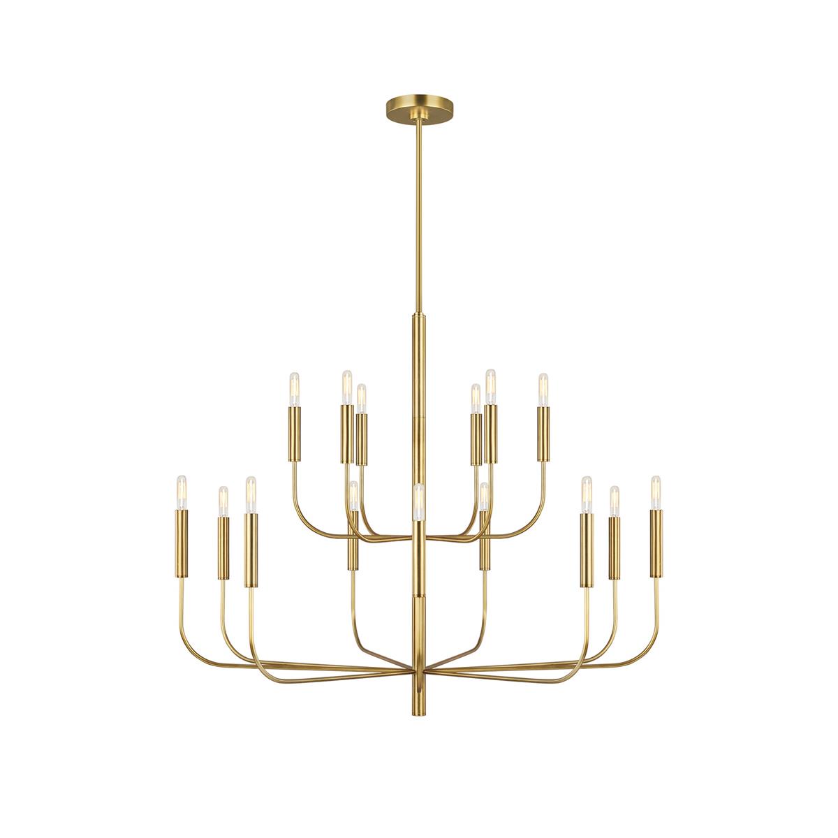Olcarel Vintage Industrial Brass Metal Chandelier - Lamp Copper