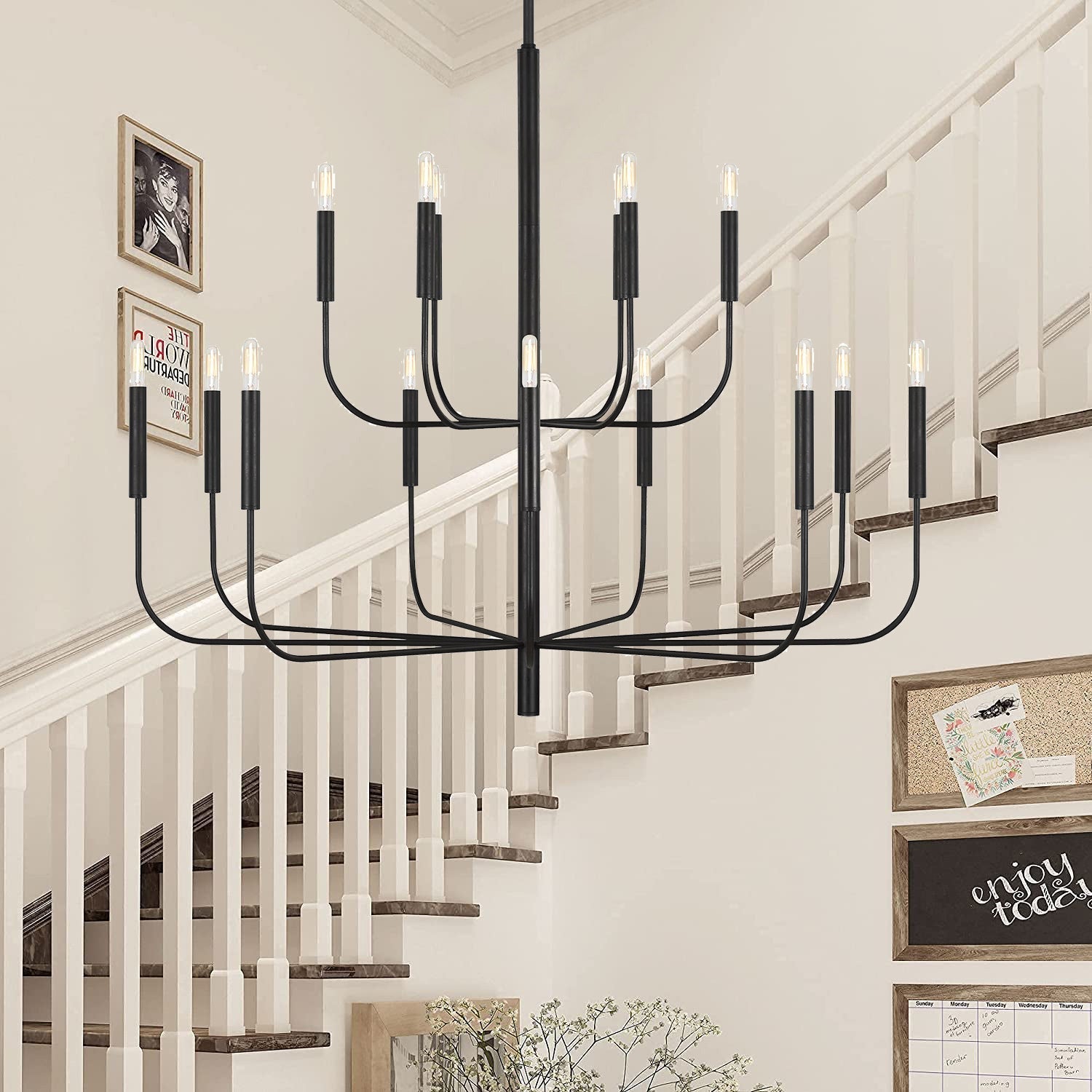 Olcarel Vintage Industrial Brass Metal Chandelier - Lamp Copper